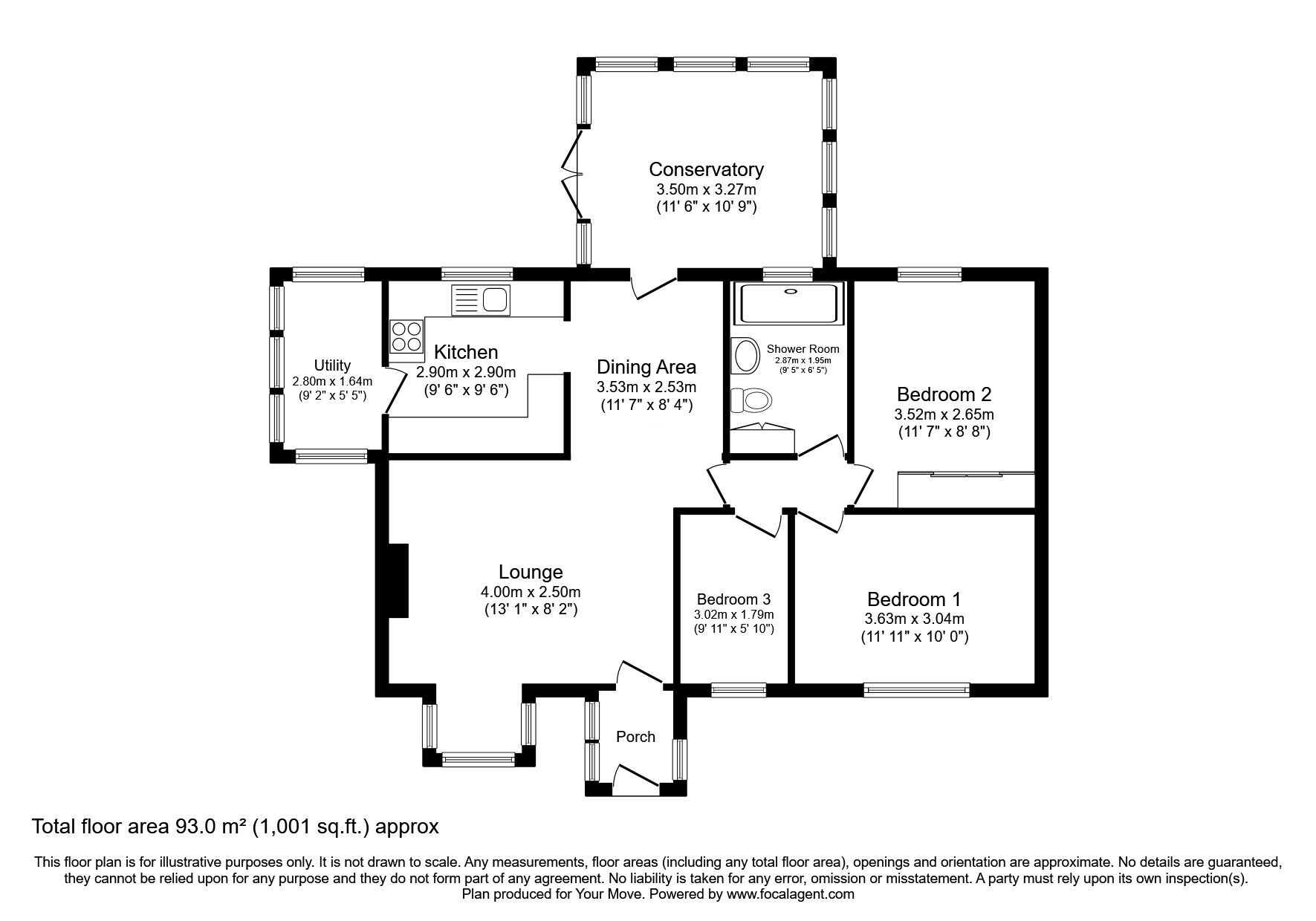 Floorplan of 3 bedroom Detached Bungalow for sale, St. Thomas's Close, Balby, South Yorkshire, DN4