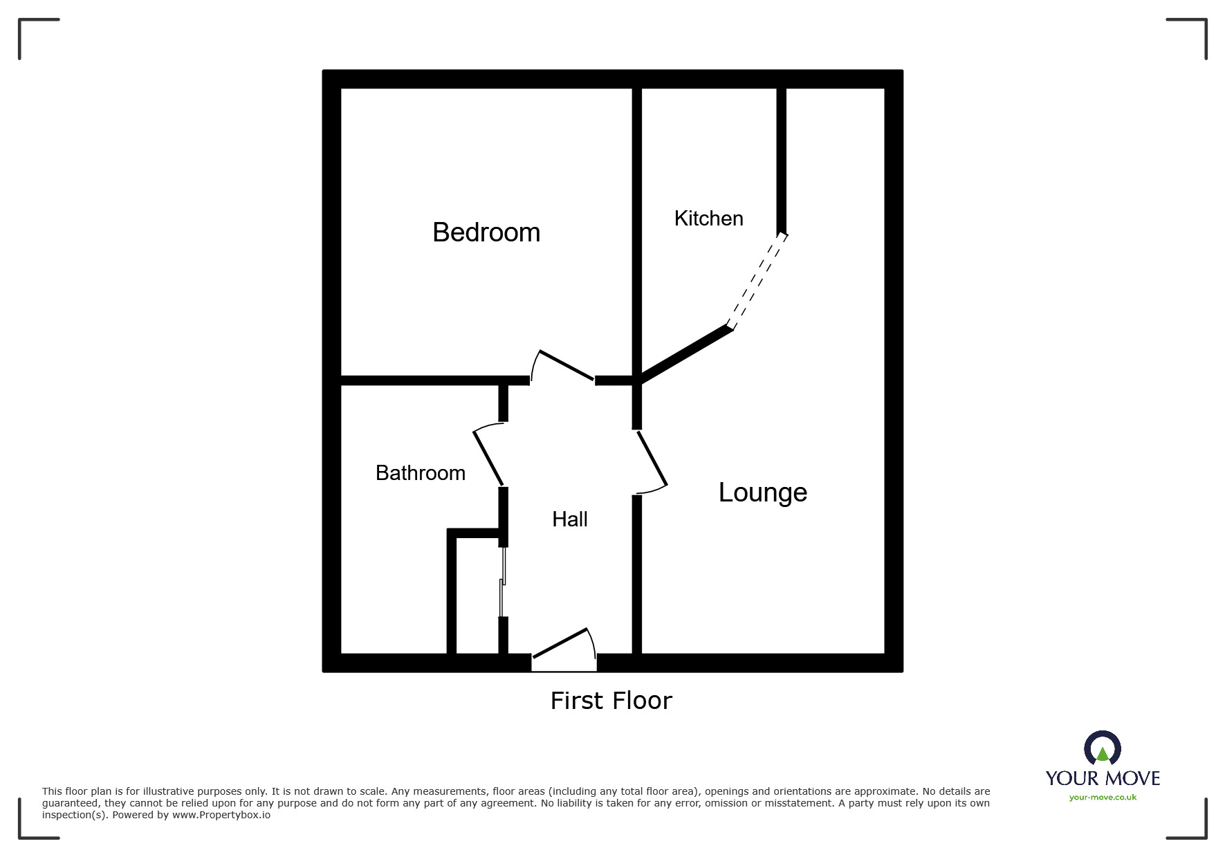 Floorplan of 1 bedroom Flat to rent, Styrrup Road, Harworth, Nottinghamshire, DN11
