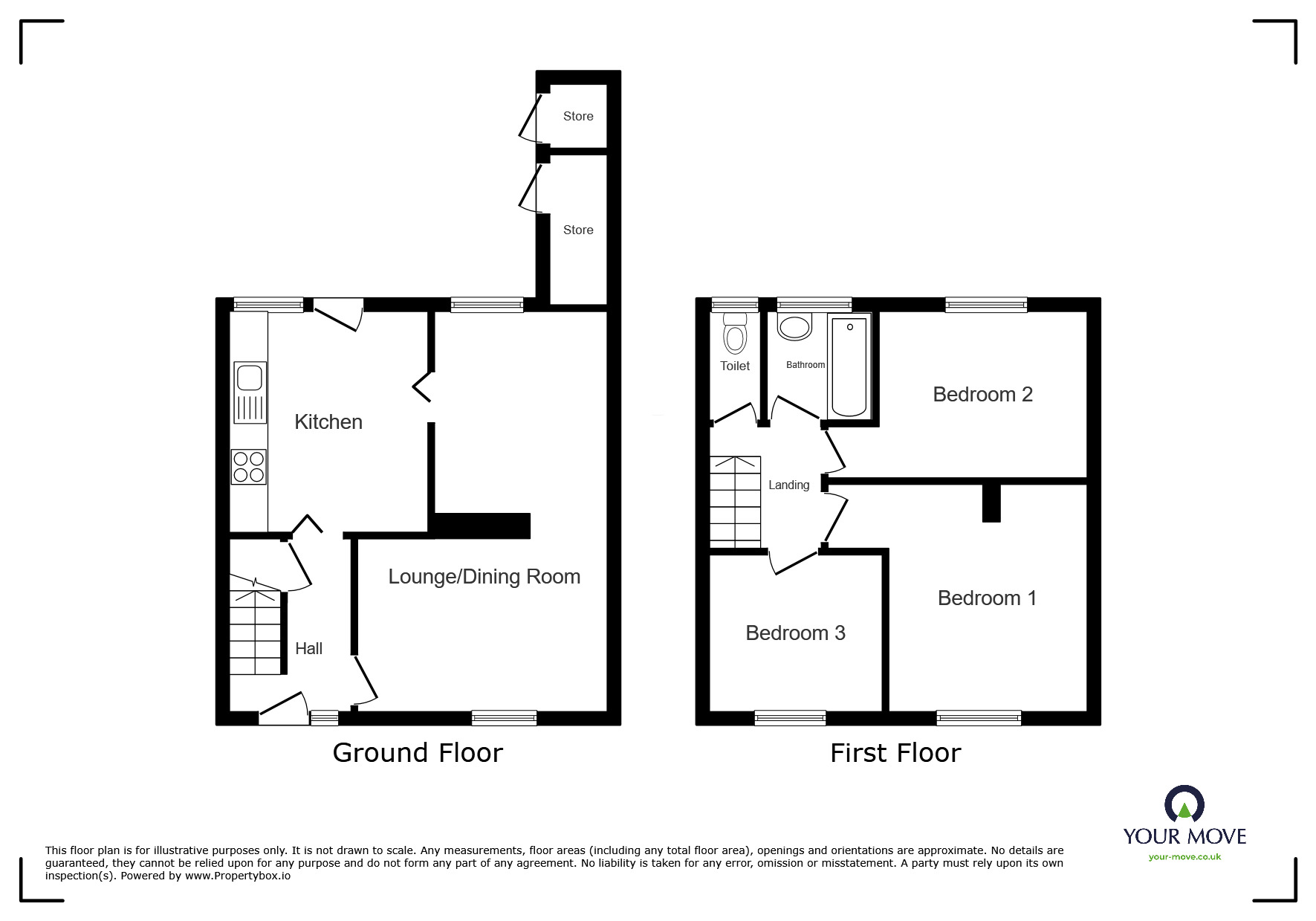 Floorplan of 3 bedroom Semi Detached House to rent, Roberts Road, Edlington, South Yorkshire, DN12