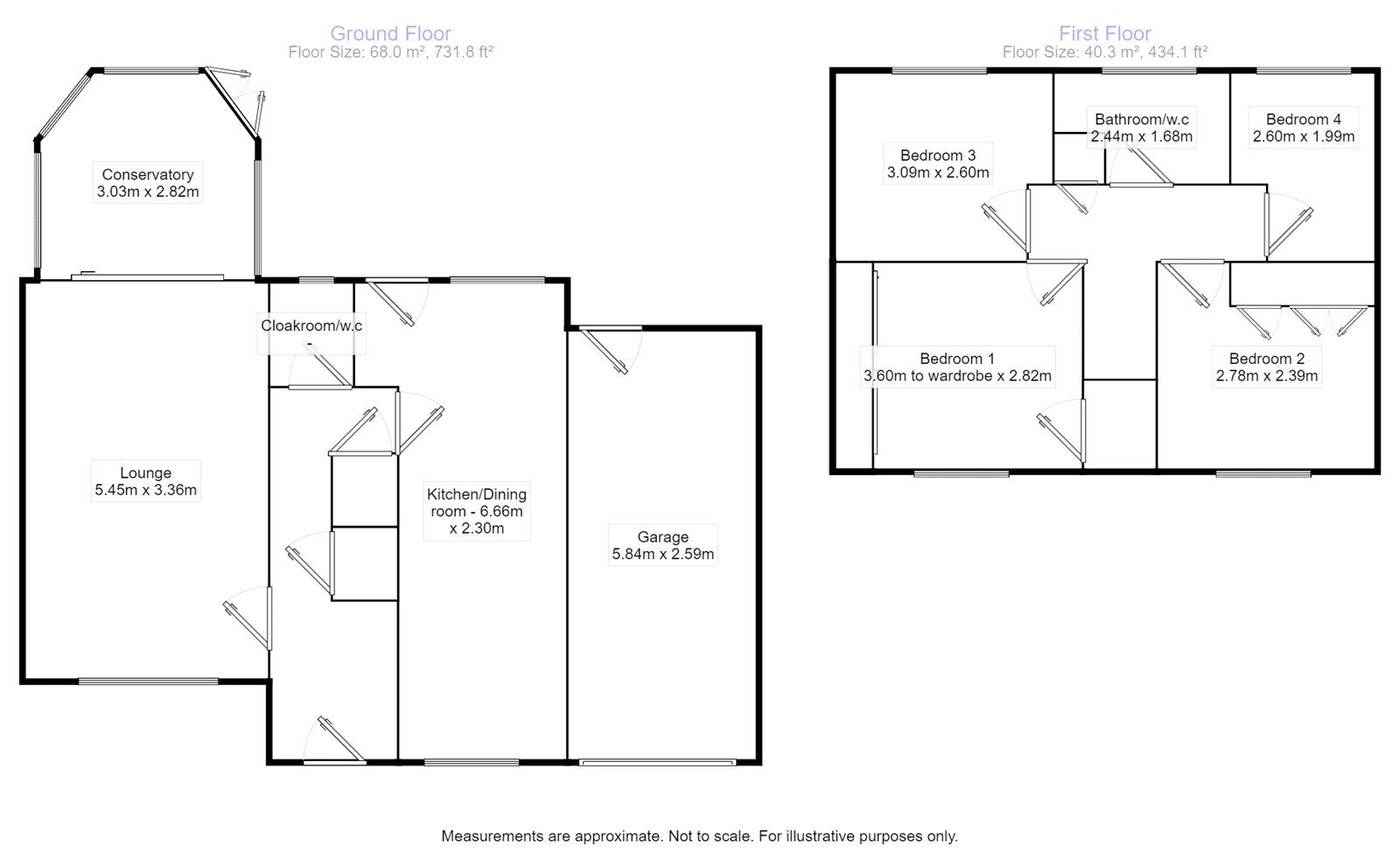 Floorplan of 4 bedroom Detached House for sale, Thealby Gardens, Bessacarr, Doncaster, South Yorkshire, DN4