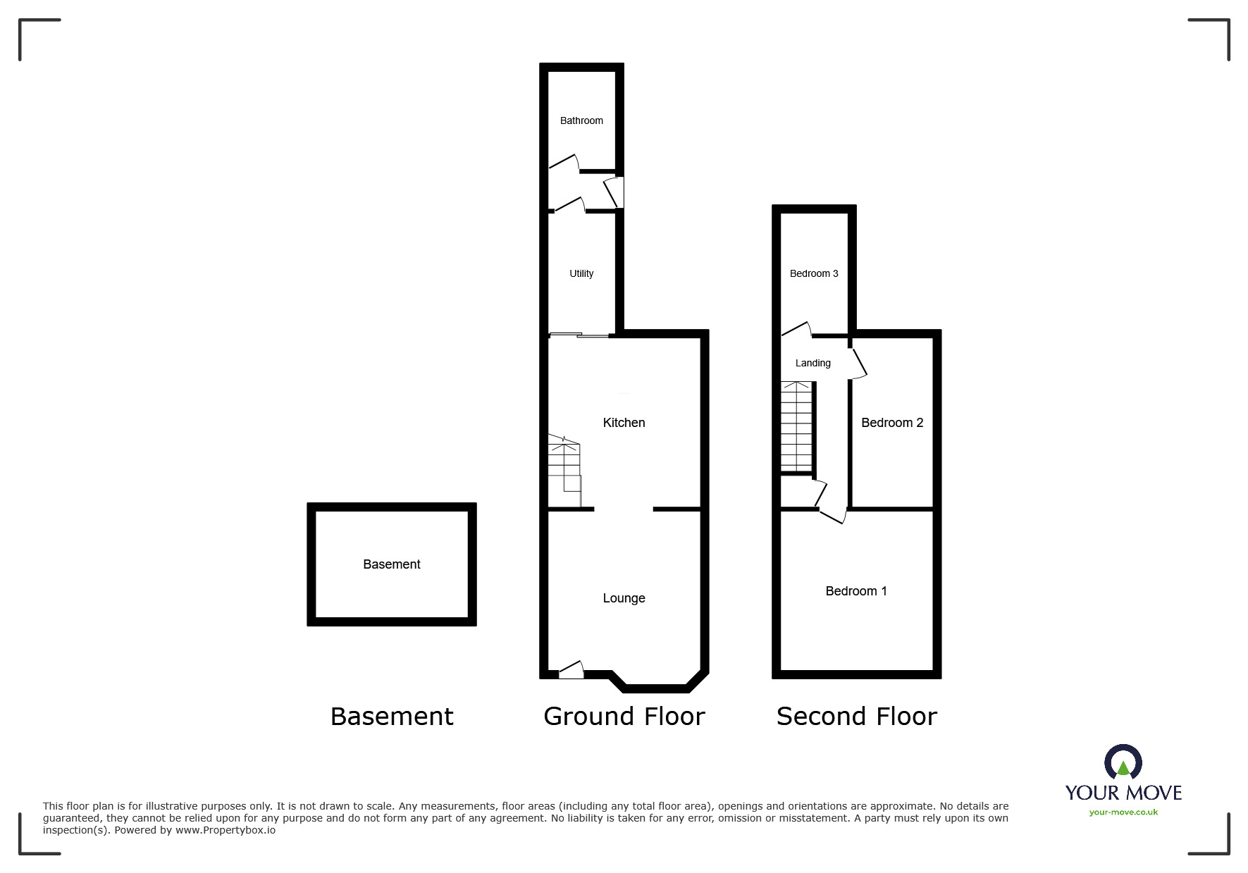 Floorplan of 3 bedroom Mid Terrace House to rent, Queens Road, Doncaster, South Yorkshire, DN1