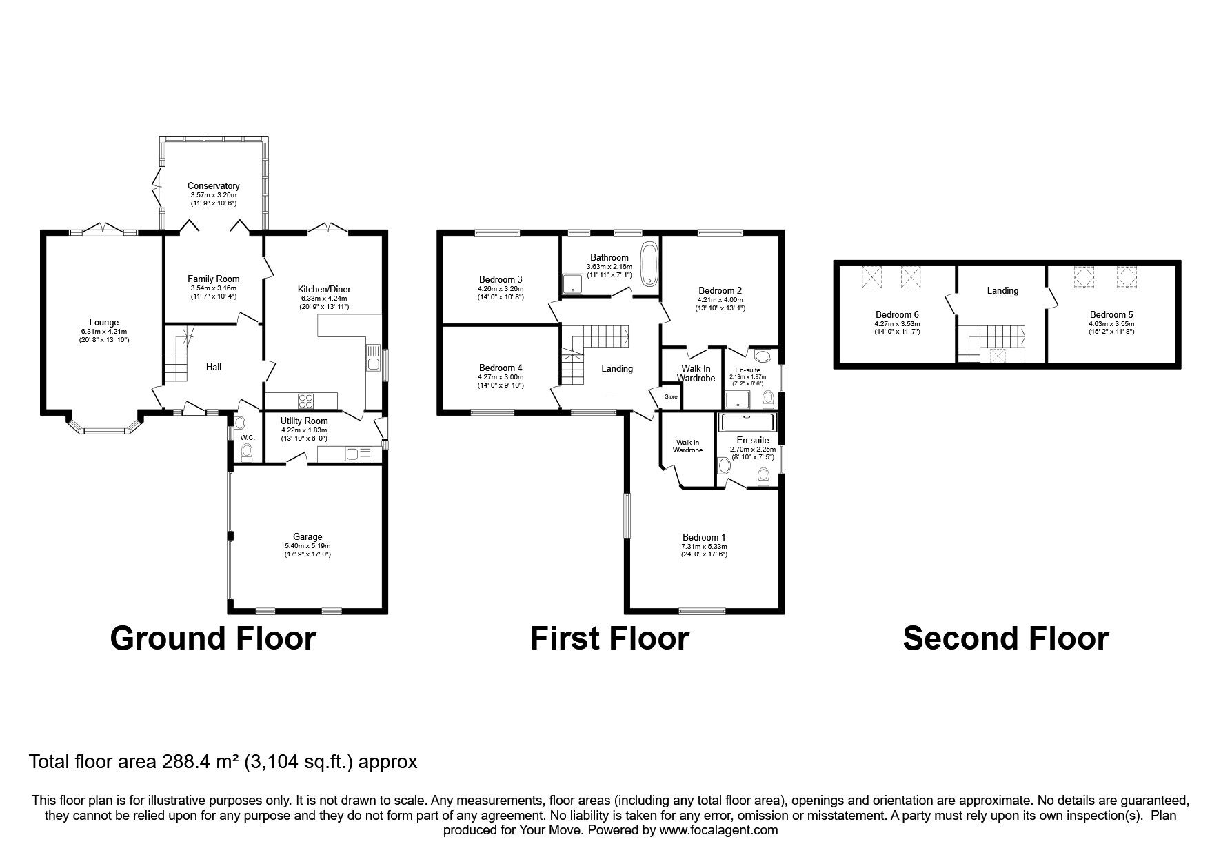 Floorplan of 6 bedroom Detached House for sale, Westfield Road, Hatfield, South Yorkshire, DN7