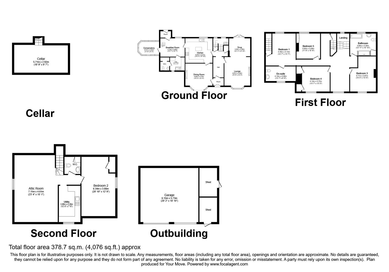 Floorplan of 5 bedroom Detached House for sale, Brierhills Lane, Hatfield, South Yorkshire, DN7