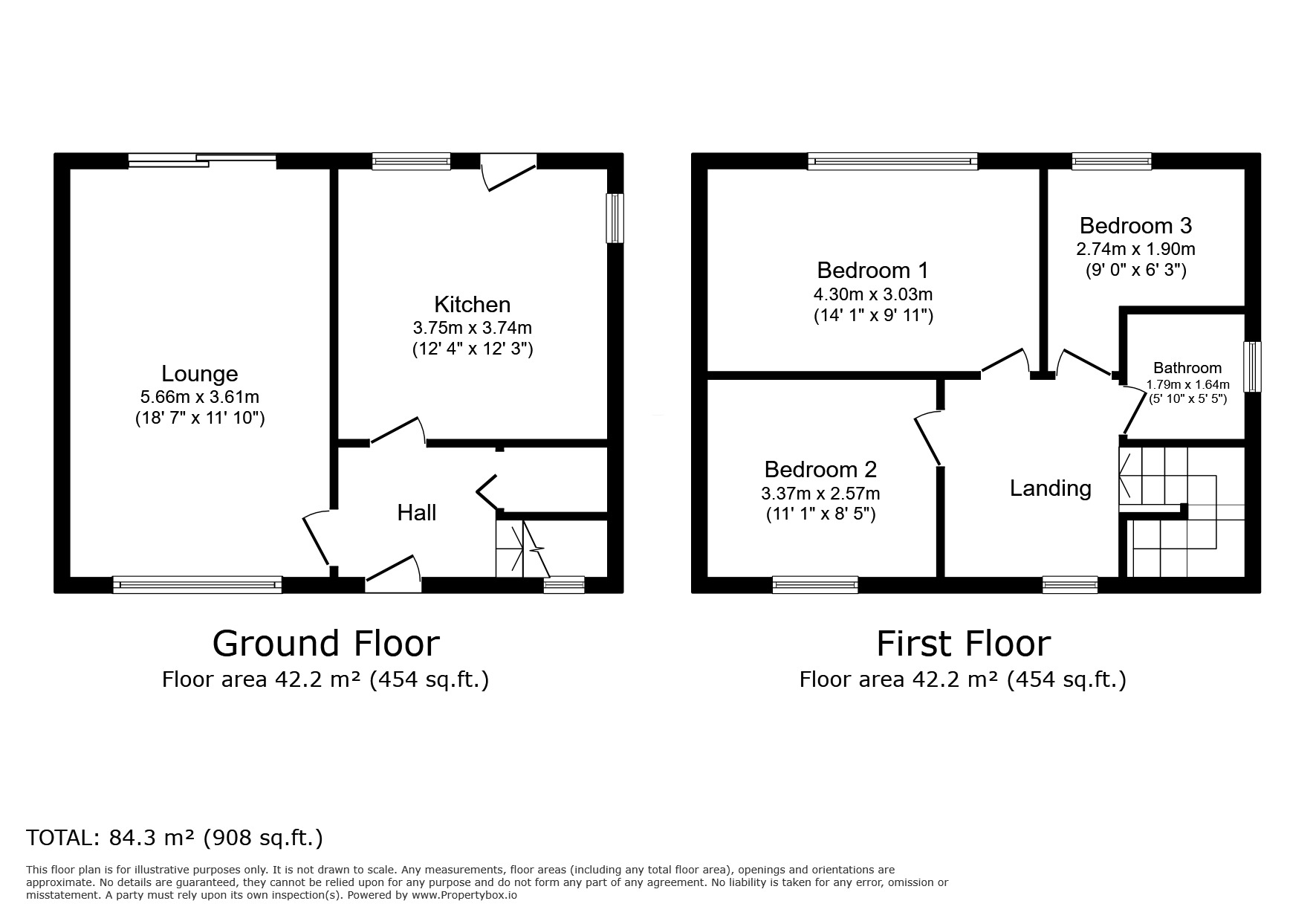 Floorplan of 3 bedroom End Terrace House for sale, Wolsey Avenue, Intake, Doncaster, South Yorkshire, DN2