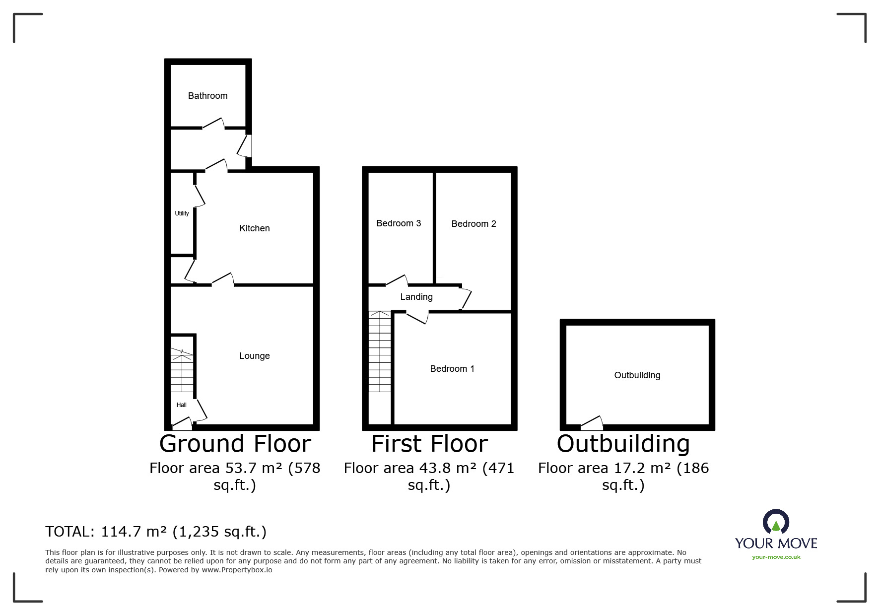 Floorplan of 3 bedroom End Terrace House to rent, Normanby Road, Thealby, Lincolnshire, DN15
