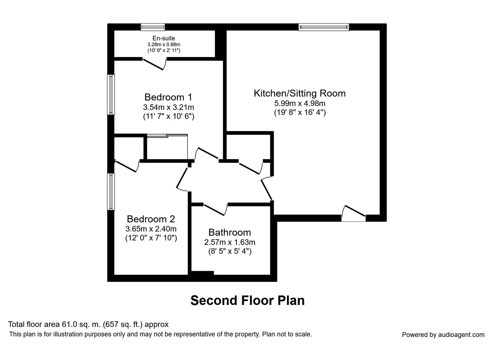 Floorplan of 2 bedroom  Flat to rent, Fir Tree Avenue, Auckley, South Yorkshire, DN9