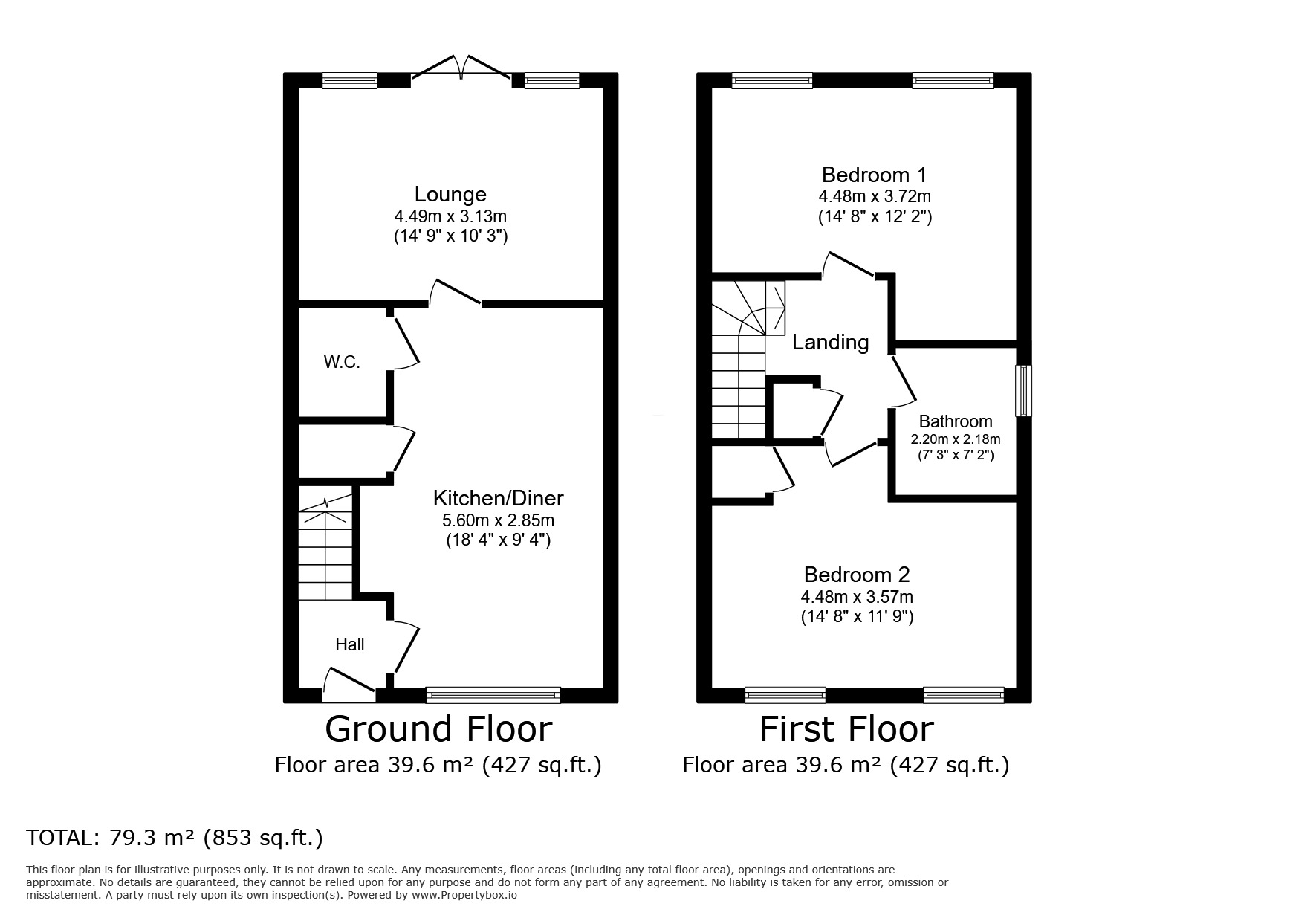 Floorplan of 2 bedroom Semi Detached House for sale, Blossom Crescent, Balby, South Yorkshire, DN4