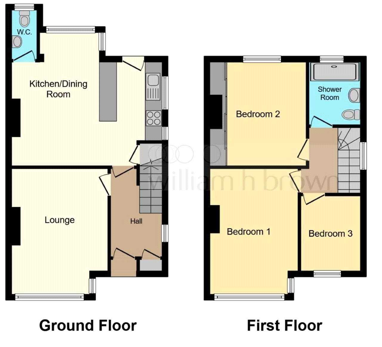 Floorplan of 3 bedroom Semi Detached House to rent, Harrowden Road, Doncaster, South Yorkshire, DN2