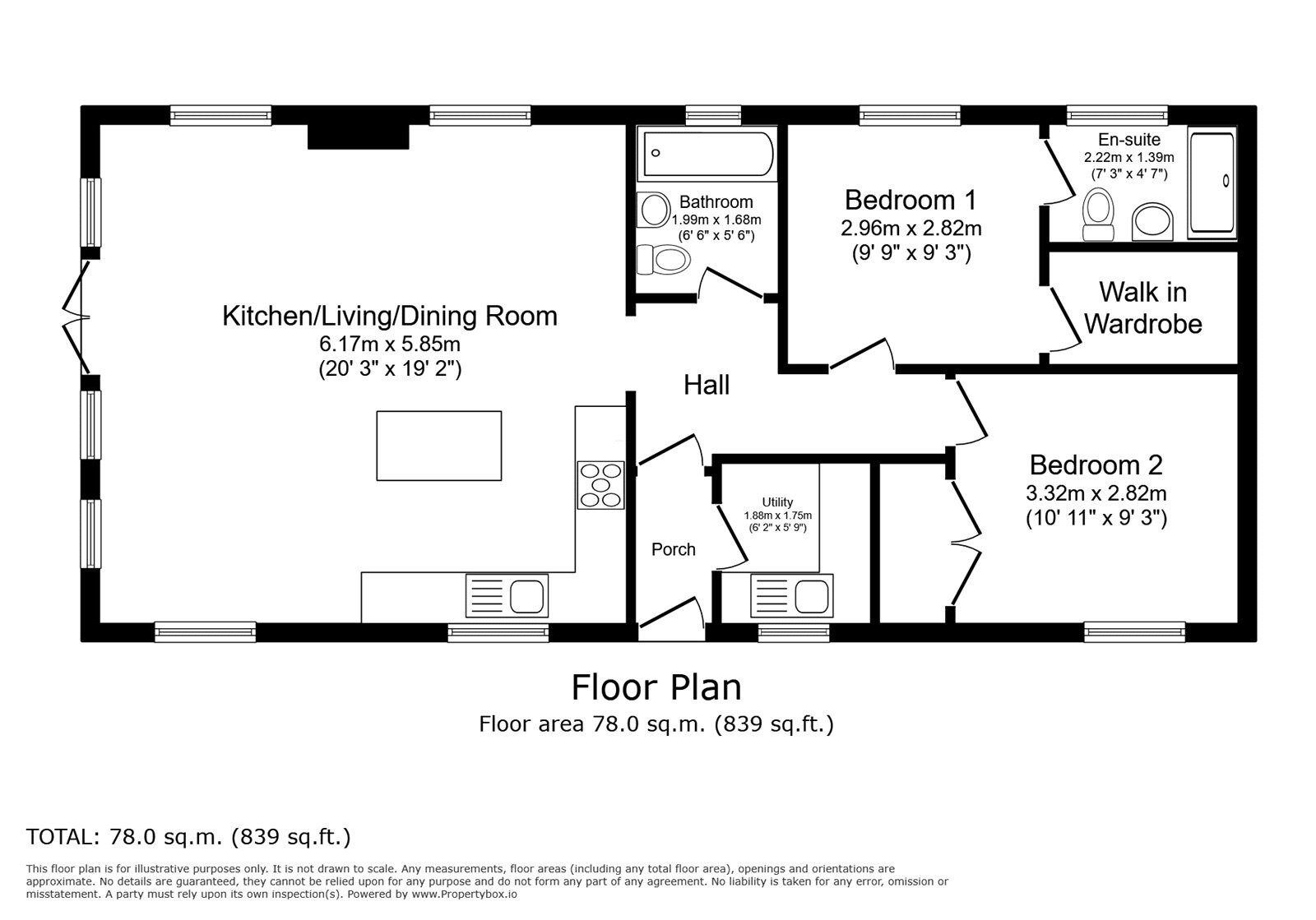 Floorplan of 2 bedroom Detached Bungalow for sale, Woodward Lakes and Lodges, Holme Wood Lane, Armthorpe, South Yorkshire, DN3