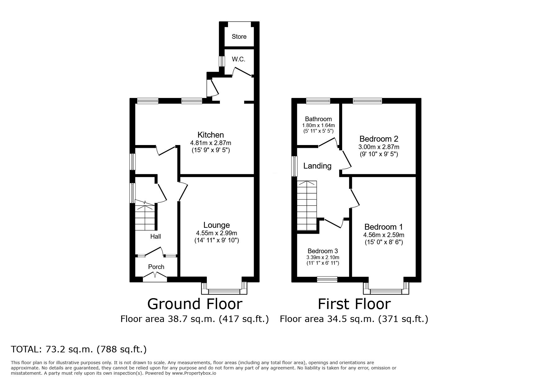 Floorplan of 3 bedroom Semi Detached House for sale, St. James Gardens, Balby, Doncaster, South Yorkshire, DN4