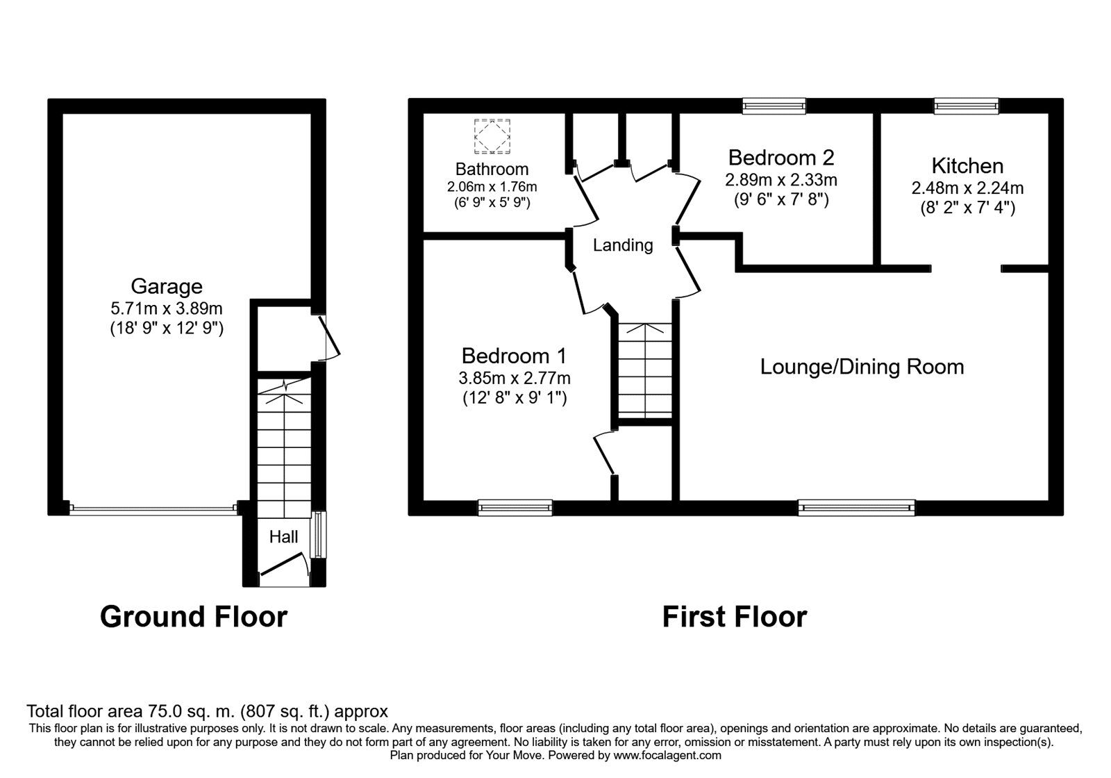 Floorplan of 2 bedroom  Flat to rent, Wakelam Drive, Armthorpe, South Yorkshire, DN3
