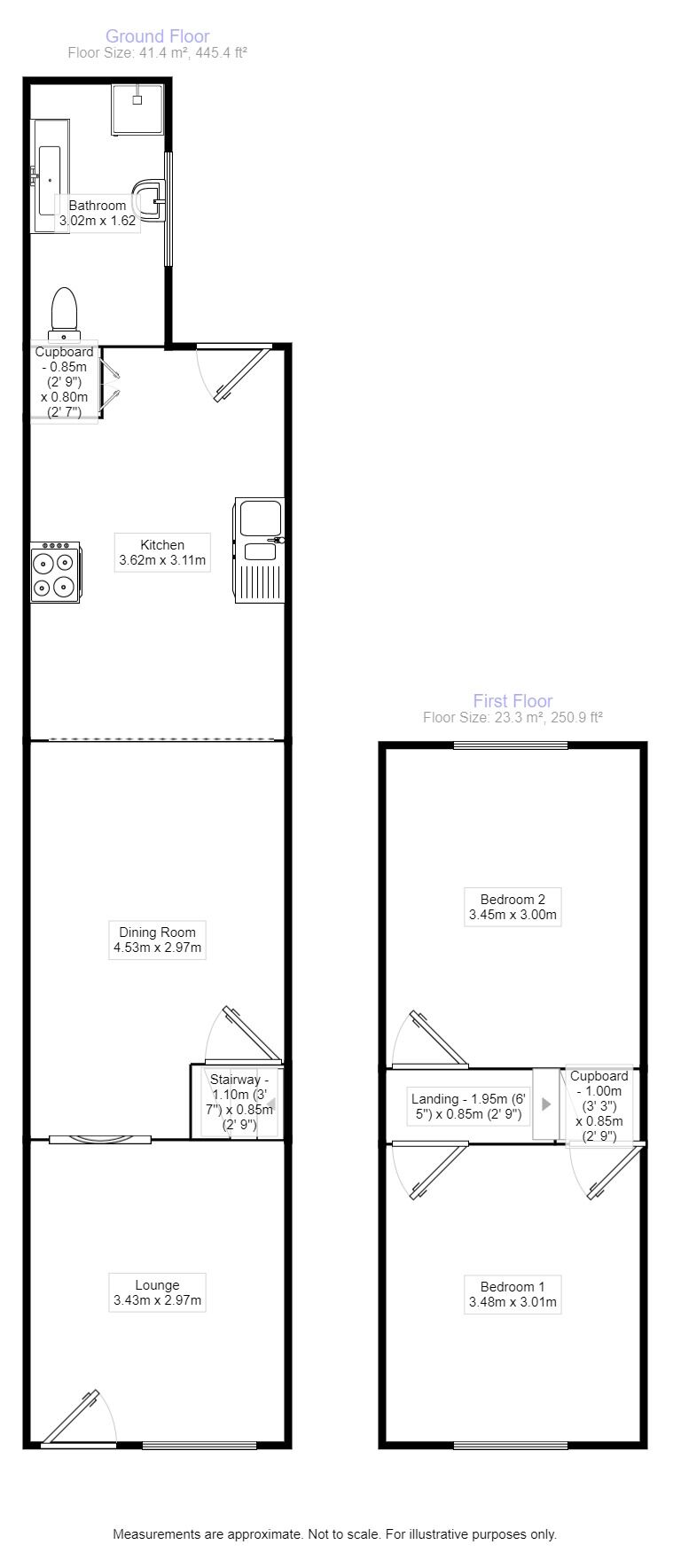 Floorplan of 2 bedroom Mid Terrace House to rent, Castle Street, Lincoln, Lincolnshire, LN1