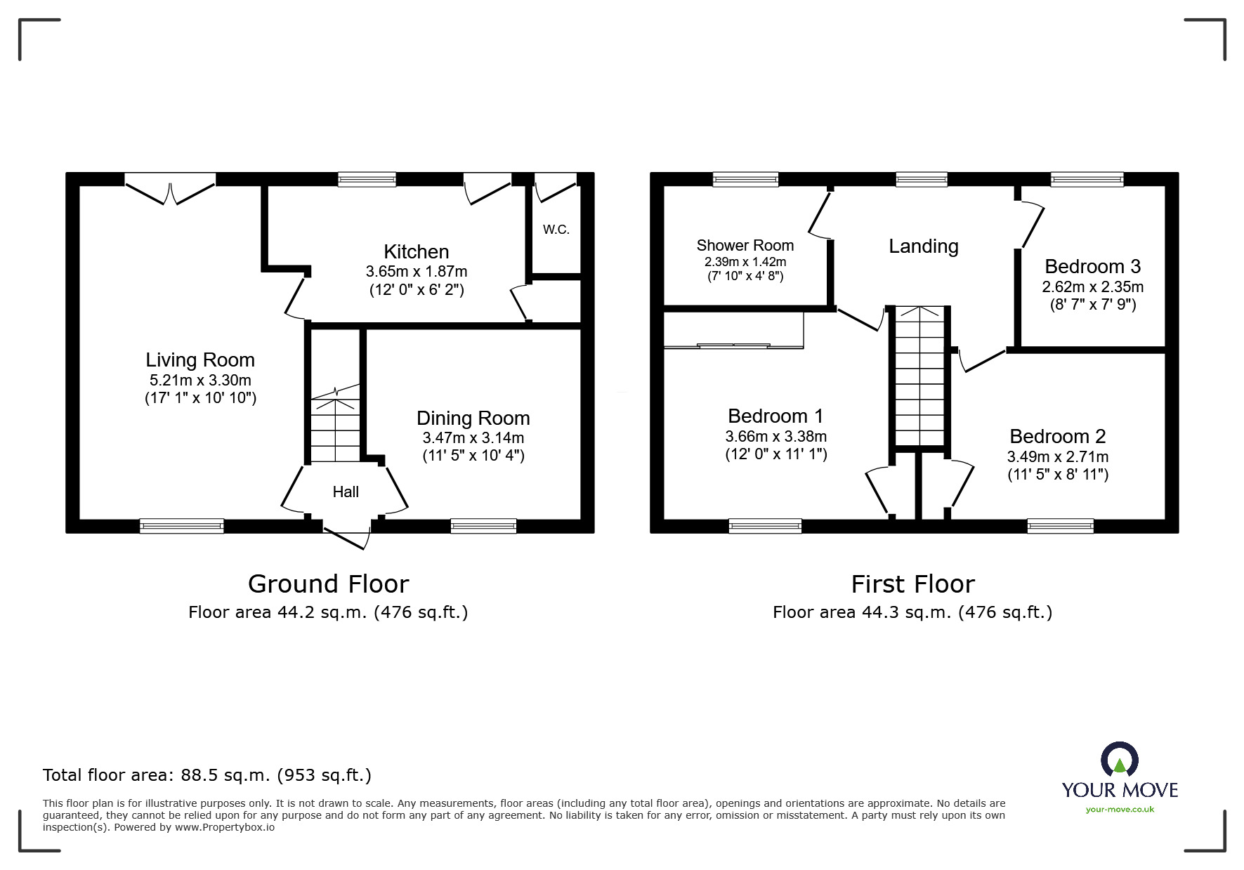 Floorplan of 3 bedroom Semi Detached House for sale, The Avenue, Bentley, South Yorkshire, DN5