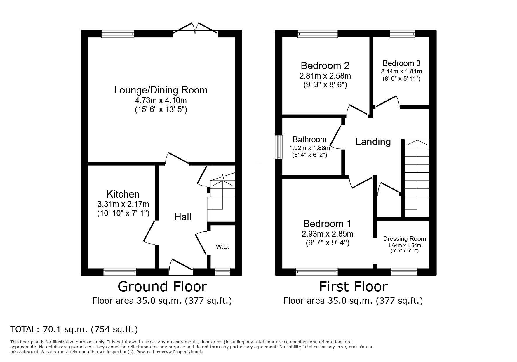 Floorplan of 3 bedroom End Terrace House for sale, Mulberry Court, Warmsworth, South Yorkshire, DN4