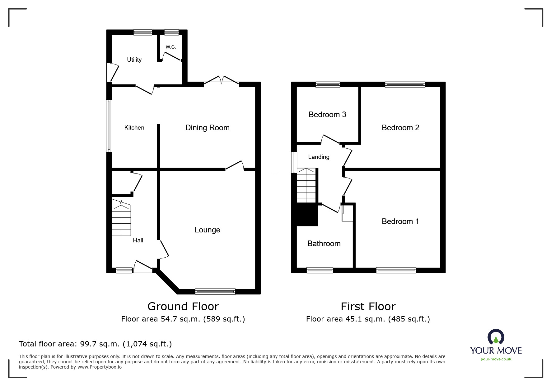 Floorplan of 3 bedroom End Terrace House to rent, Kempton Street, Doncaster, South Yorkshire, DN4