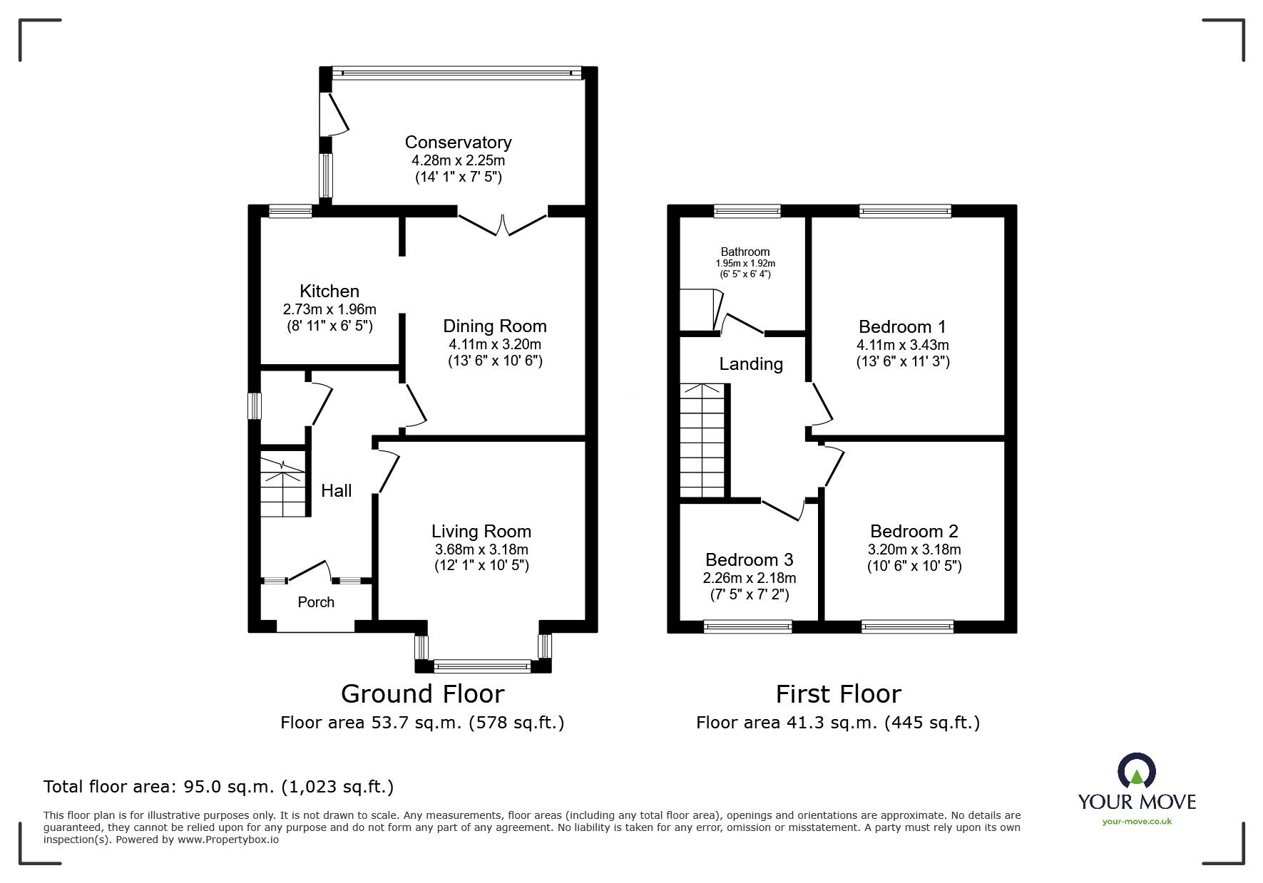Floorplan of 3 bedroom Semi Detached House for sale, The Grove, Wheatley Hills, Doncaster, South Yorkshire, DN2