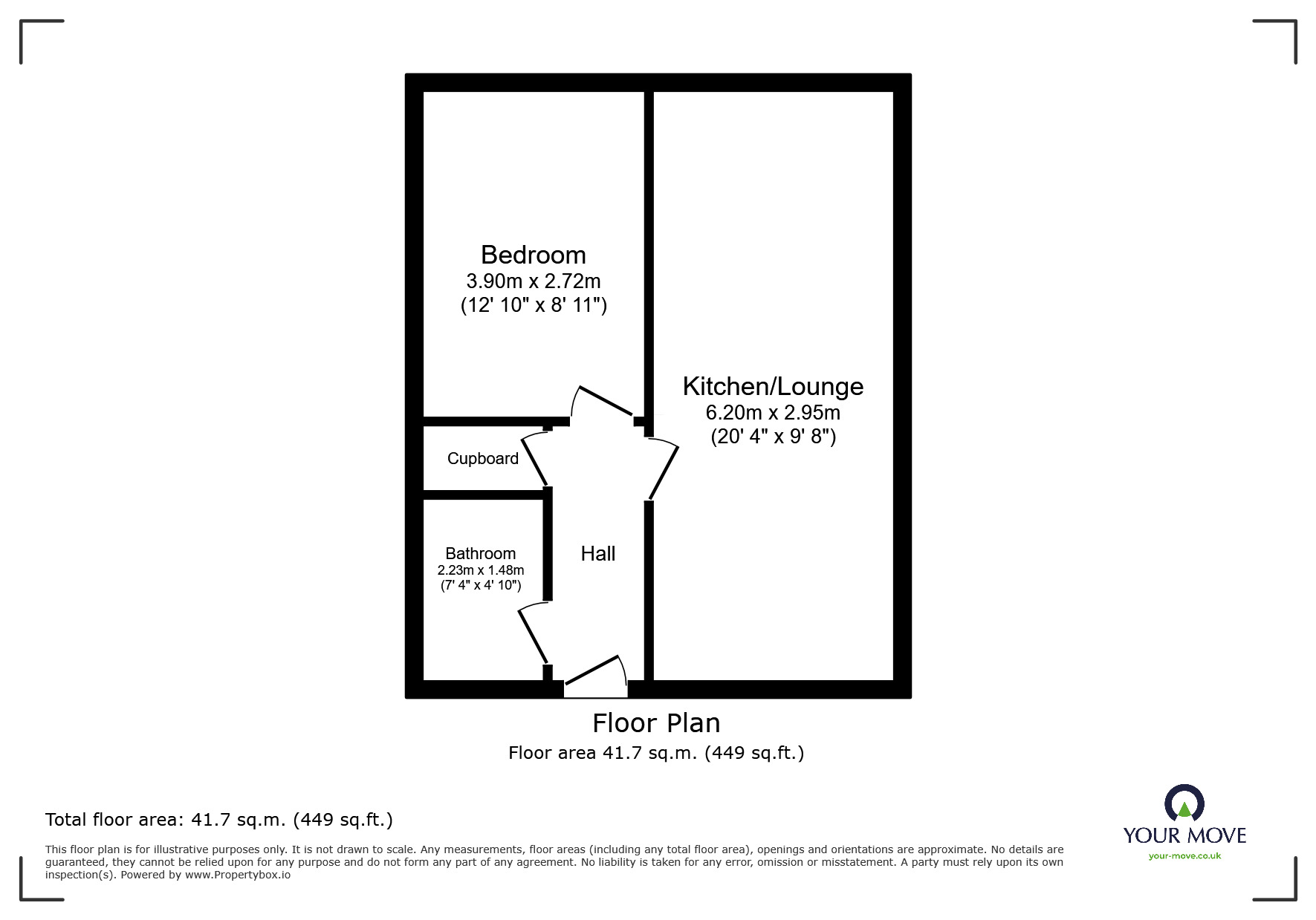 Floorplan of 1 bedroom  Flat to rent, Waterdale, Doncaster, South Yorkshire, DN1