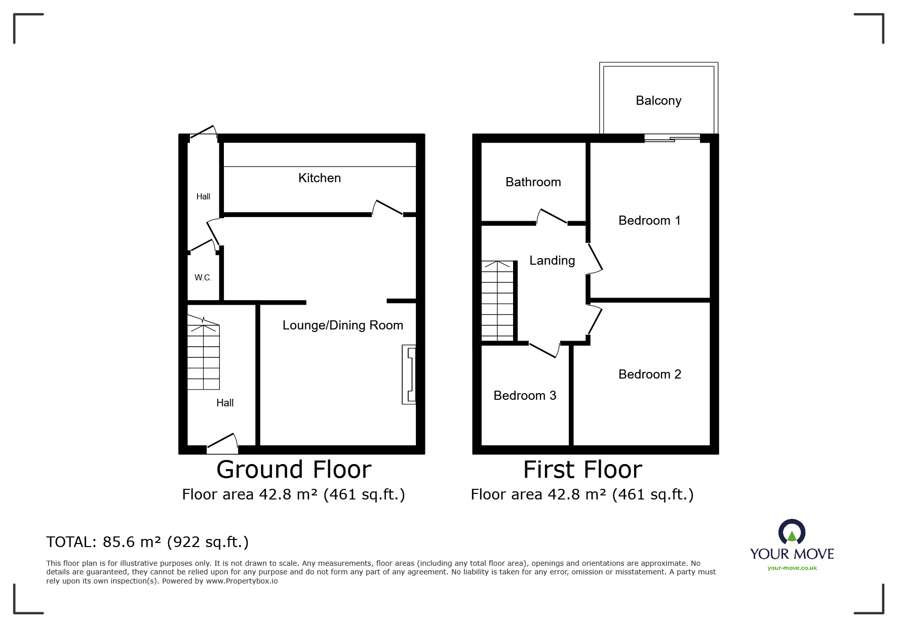 Floorplan of 3 bedroom Semi Detached House to rent, Dundas Road, Doncaster, South Yorkshire, DN2