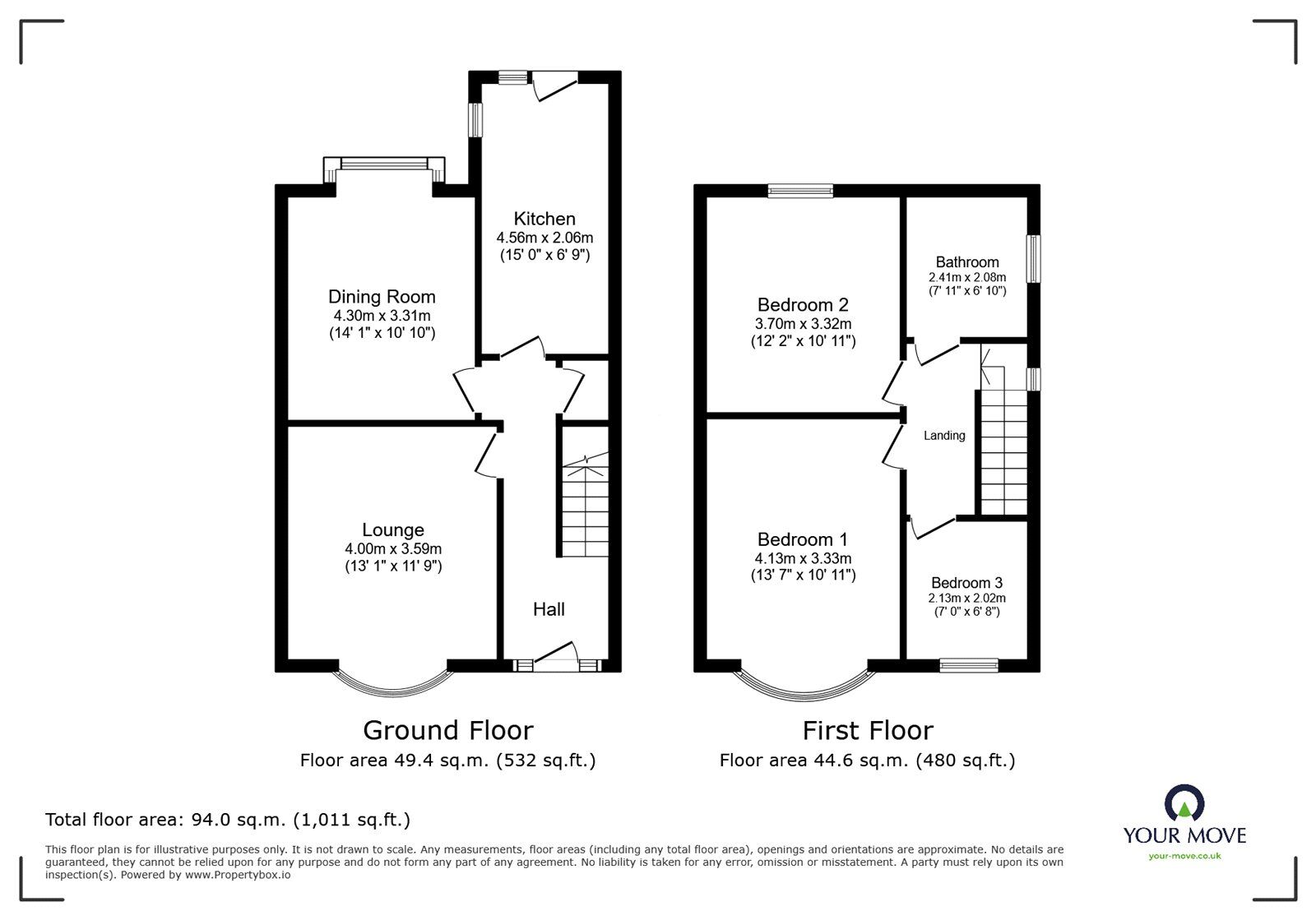 Floorplan of 3 bedroom Semi Detached House for sale, Westfield Road, Doncaster, South Yorkshire, DN4