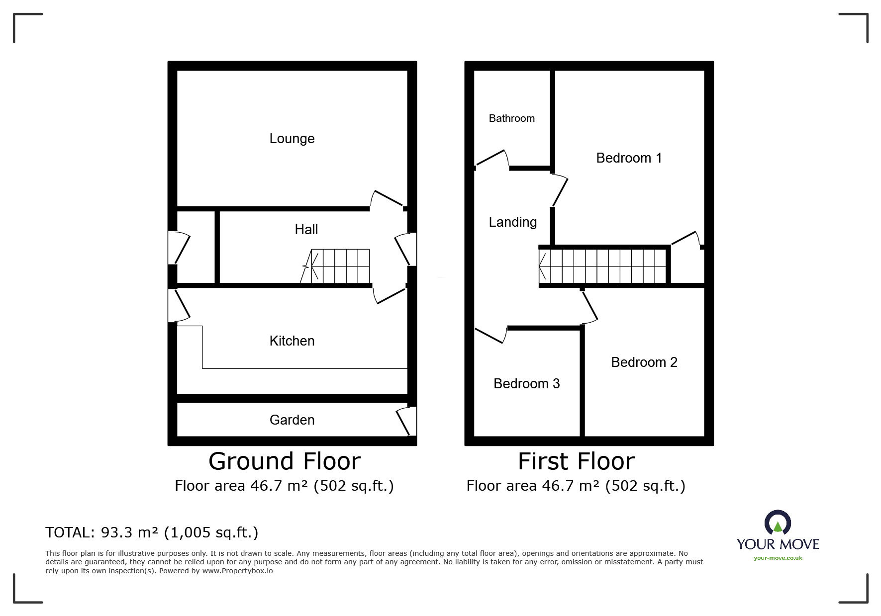 Floorplan of 3 bedroom Mid Terrace House to rent, Elm Place, Armthorpe, South Yorkshire, DN3