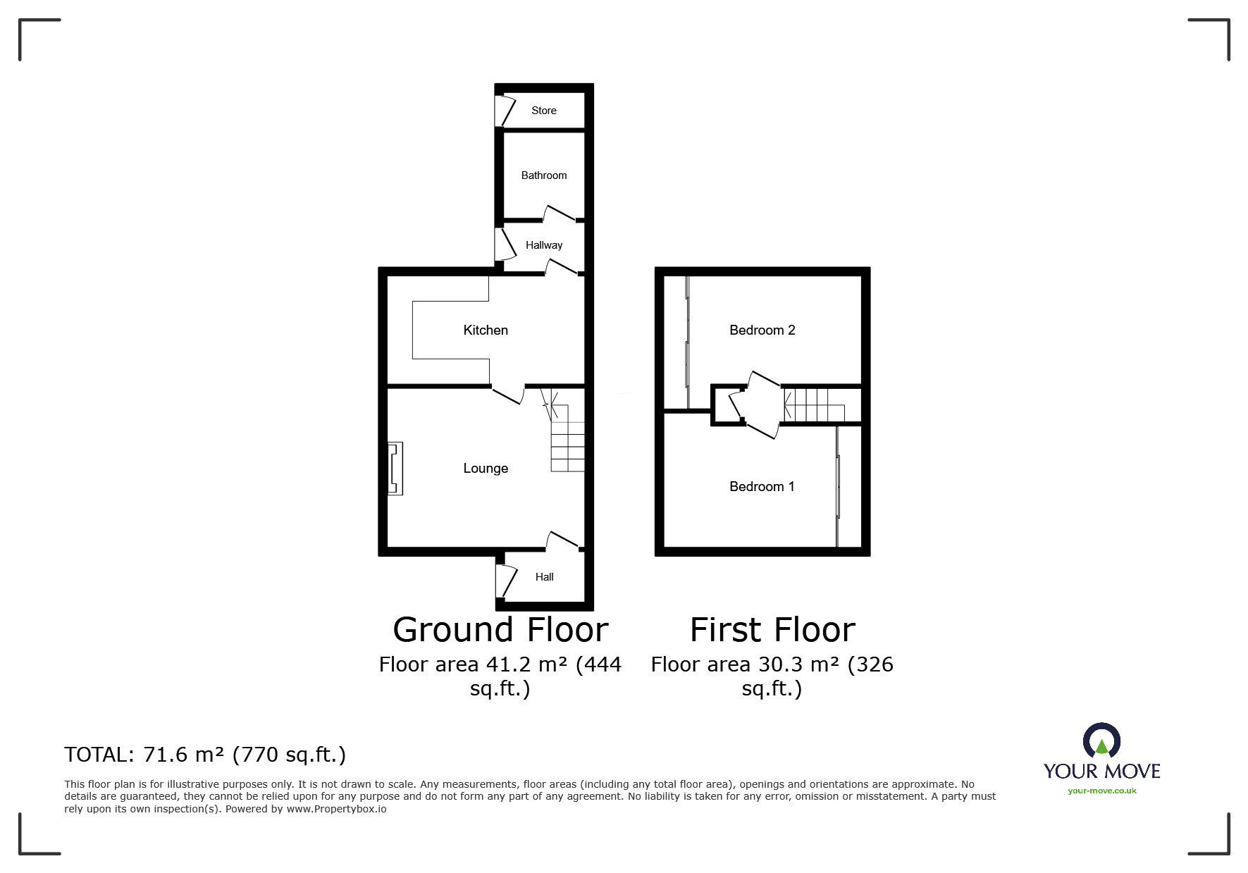 Floorplan of 2 bedroom Mid Terrace House to rent, Victoria Road, Edlington, South Yorkshire, DN12