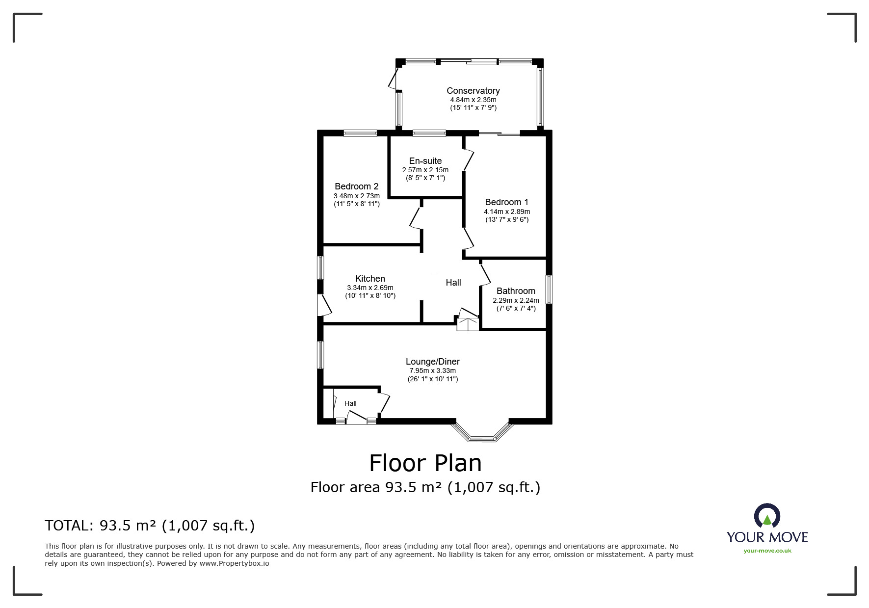 Floorplan of 2 bedroom Detached Bungalow for sale, Grange Close, Askern, South Yorkshire, DN6