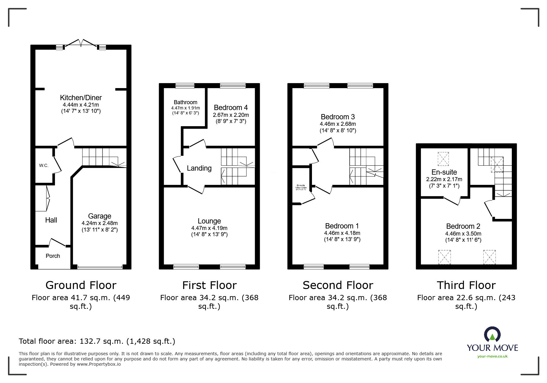 Floorplan of 4 bedroom Mid Terrace House for sale, Farnley Road, Balby, South Yorkshire, DN4