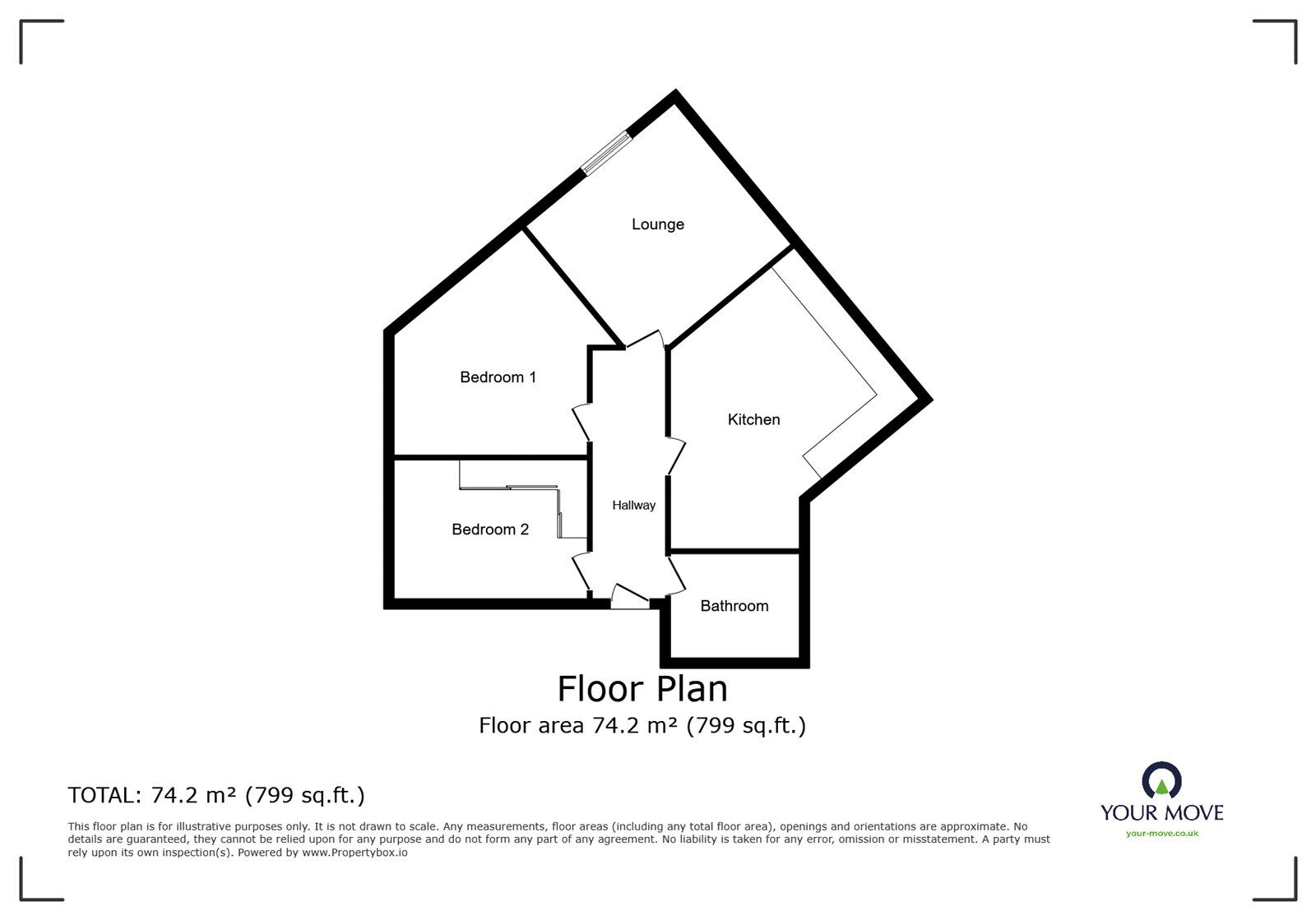 Floorplan of 2 bedroom Flat to rent, Wakelam Drive, Armthorpe, South Yorkshire, DN3