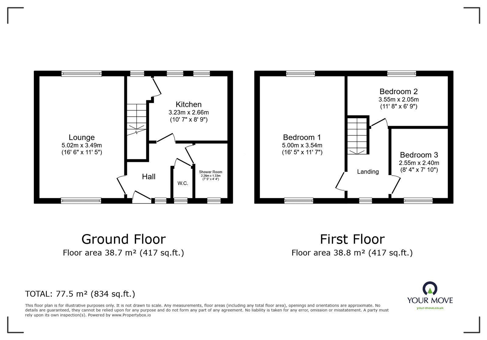 Floorplan of 3 bedroom Mid Terrace House for sale, New Street, Carcroft, South Yorkshire, DN6
