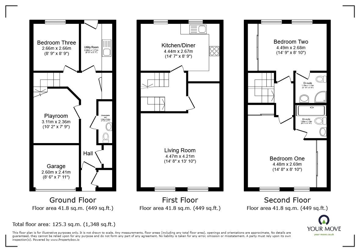 Floorplan of 3 bedroom End Terrace House for sale, Sargeson Road, Armthorpe, South Yorkshire, DN3