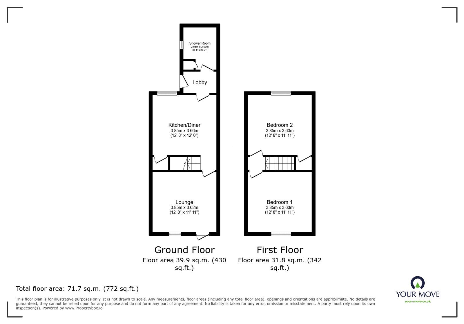 Floorplan of 2 bedroom Mid Terrace House for sale, Lower Kenyon Street, Thorne, South Yorkshire, DN8