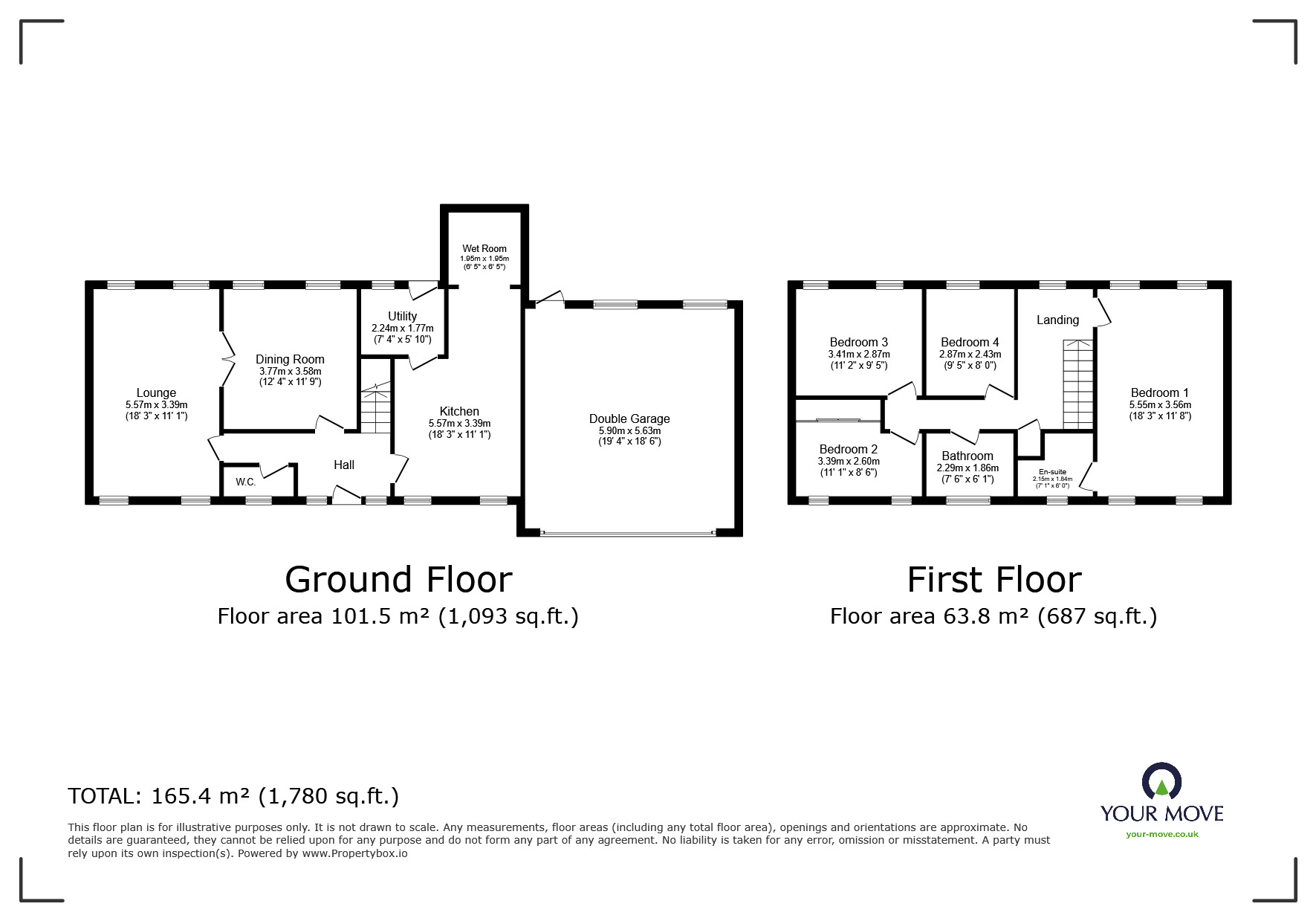 Floorplan of 4 bedroom Detached House for sale, Chestnut Drive, Auckley, South Yorkshire, DN9