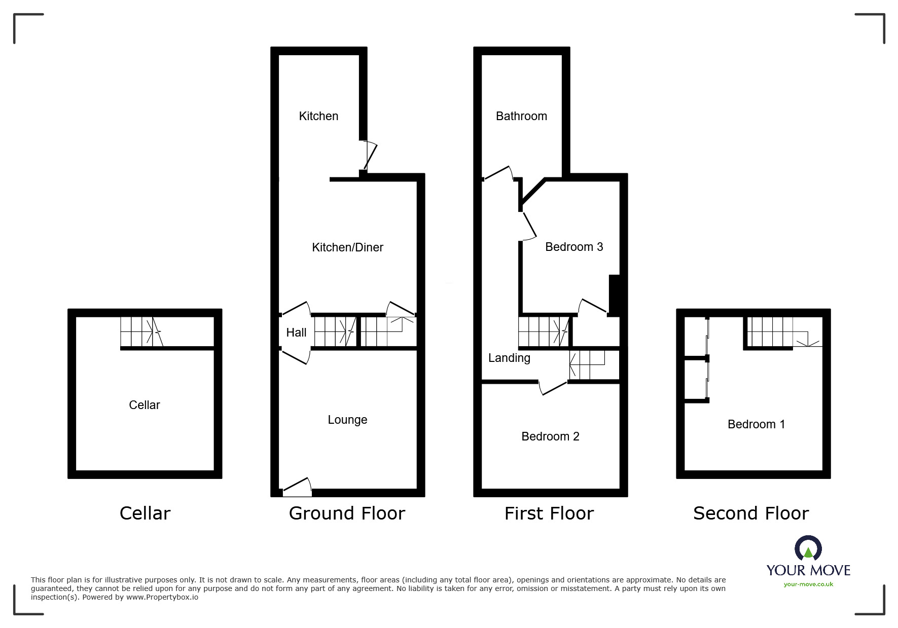 Floorplan of 3 bedroom Mid Terrace House to rent, Dodsworth Street, Mexborough, South Yorkshire, S64