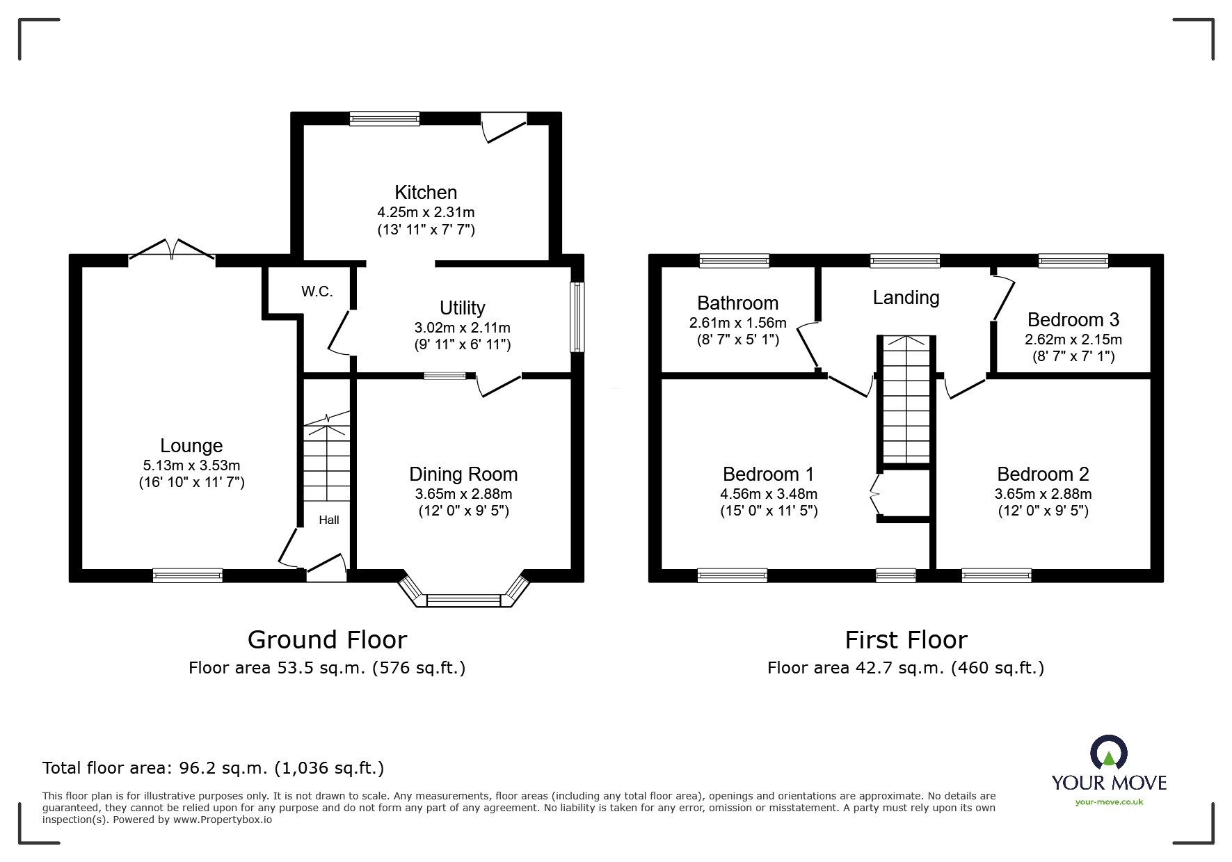 Floorplan of 3 bedroom Semi Detached House for sale, Sutton Road, Kirk Sandall, South Yorkshire, DN3