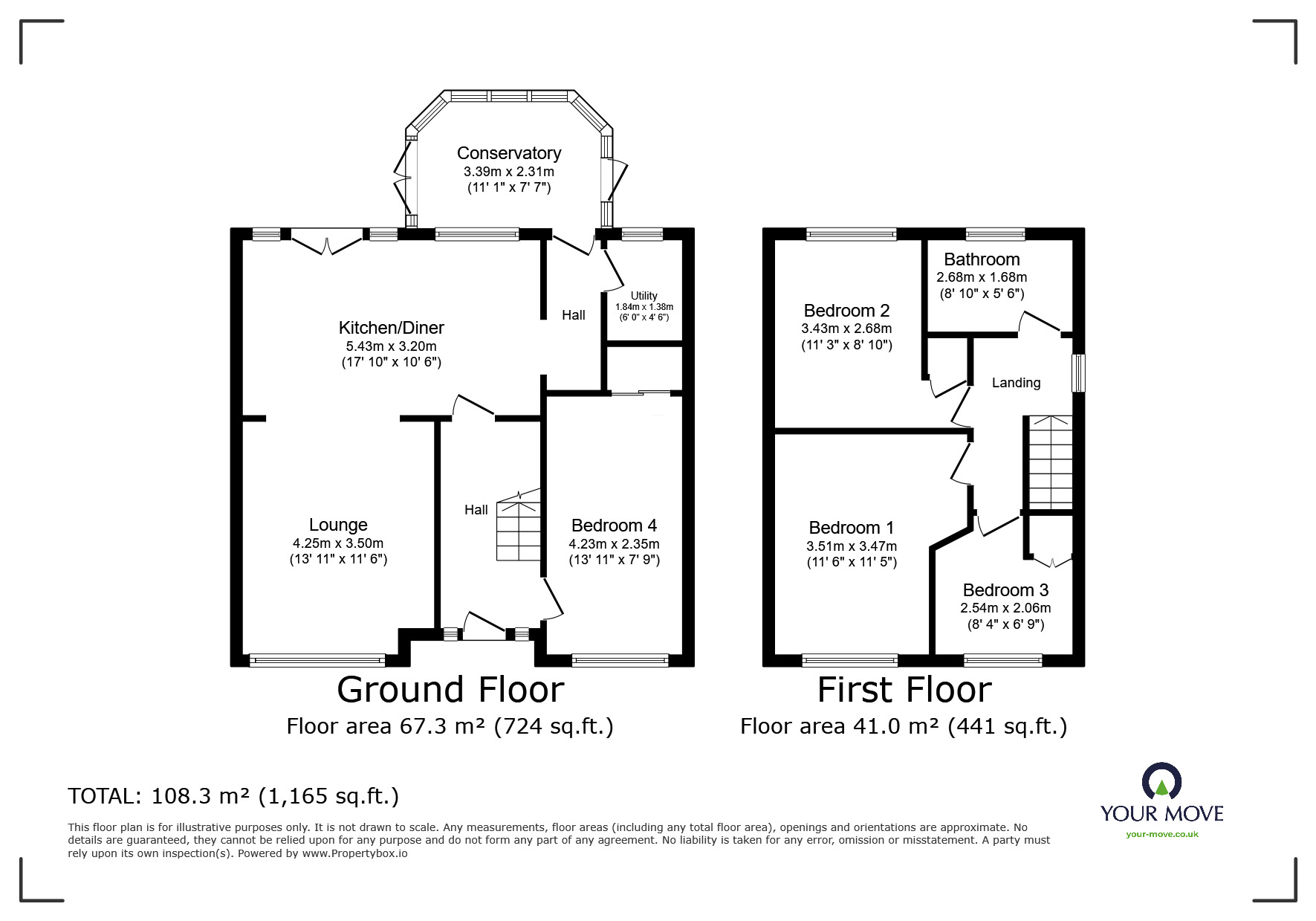 Floorplan of 4 bedroom Semi Detached House for sale, Goodison Boulevard, Cantley, Doncaster, South Yorkshire, DN4