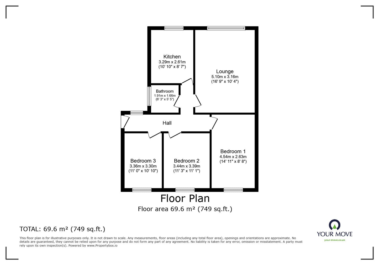 Floorplan of 3 bedroom Semi Detached Bungalow for sale, Mallard Avenue, Barnby Dun, South Yorkshire, DN3