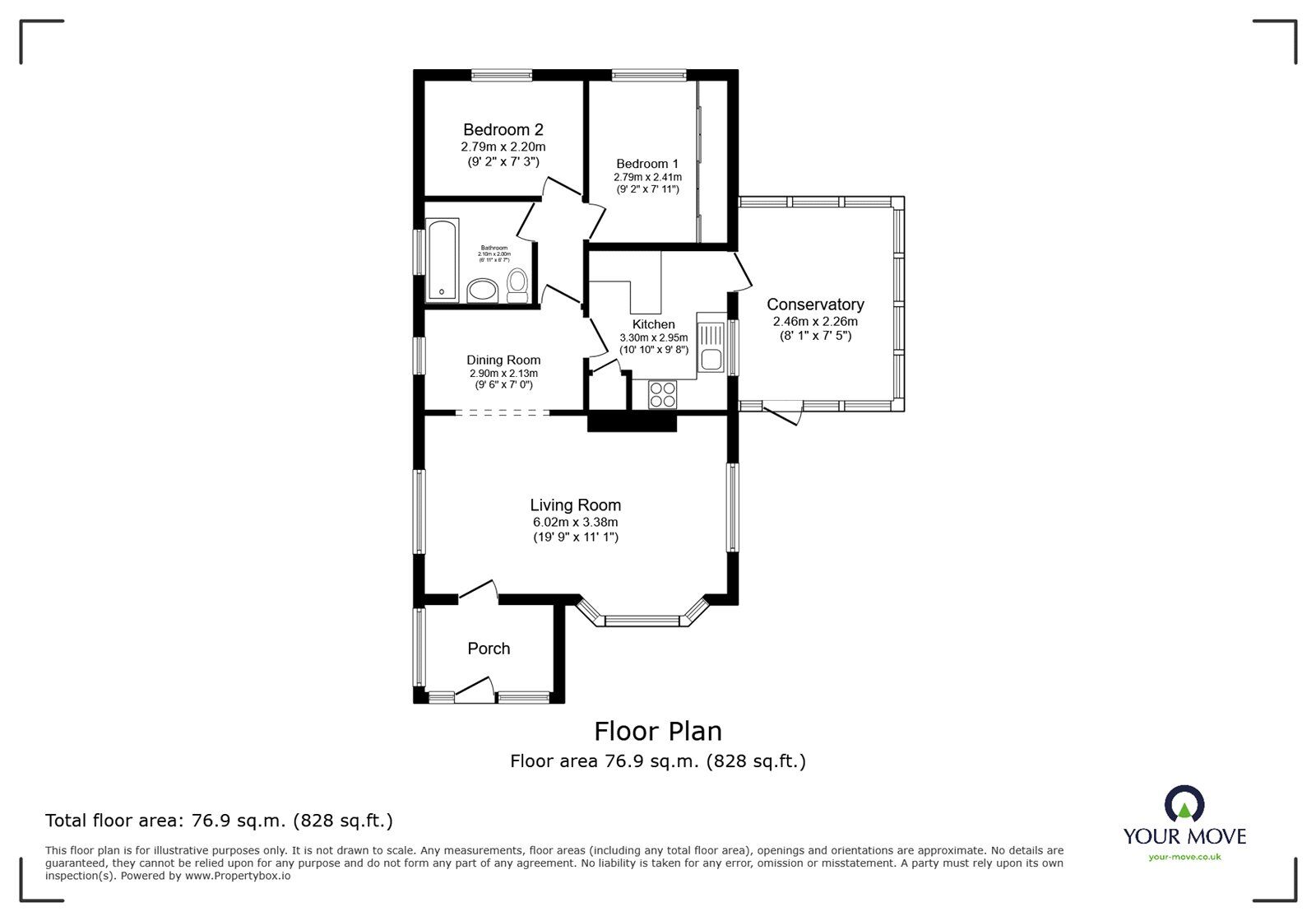 Floorplan of 2 bedroom Detached House for sale, Eastfield Park, Tuxford, Nottinghamshire, NG22