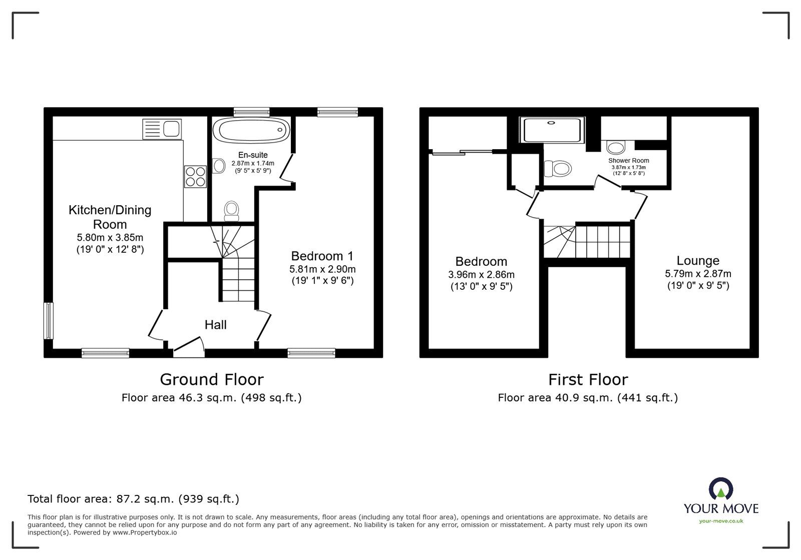 Floorplan of 2 bedroom Mid Terrace Property for sale, Stable Gardens, Sprotbrough, South Yorkshire, DN5