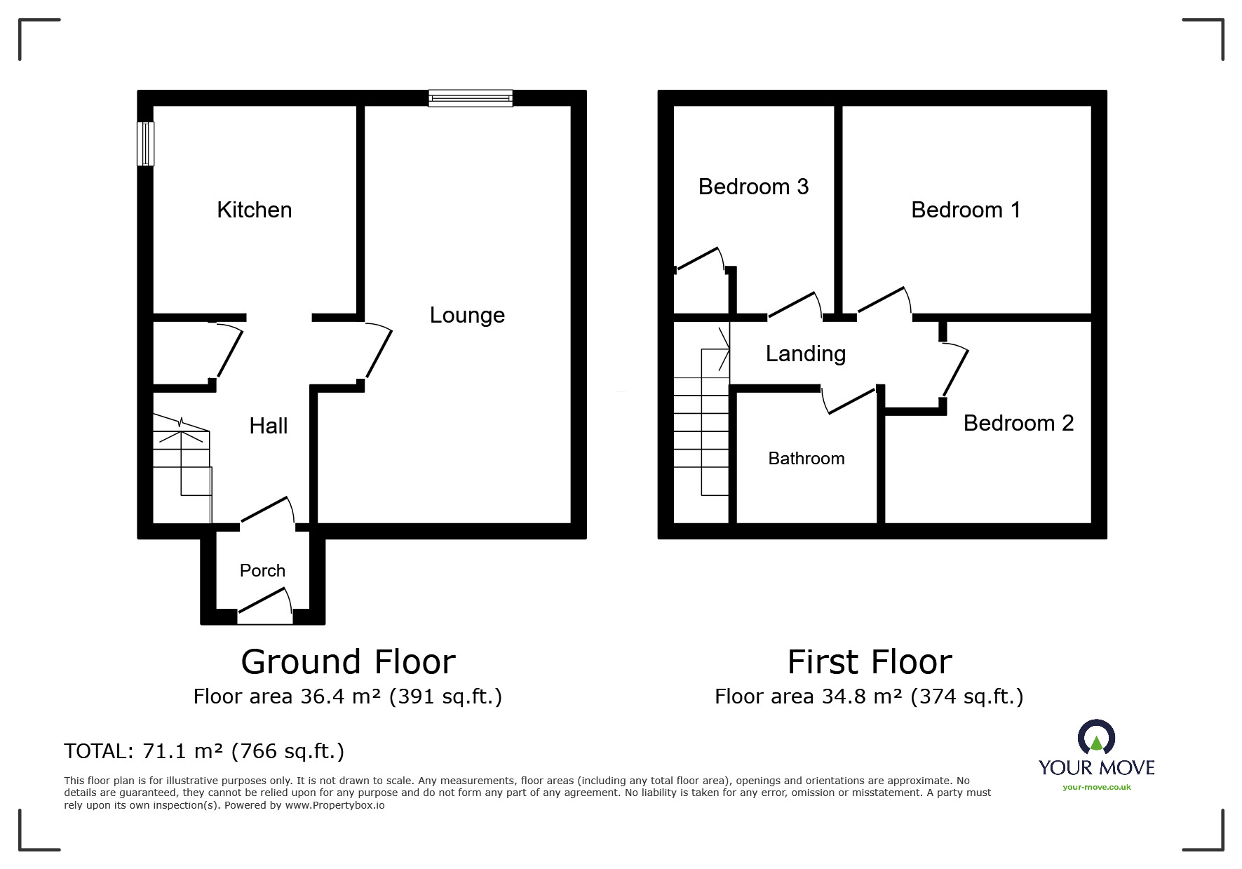 Floorplan of 3 bedroom End Terrace House to rent, Ansdell Road, Bentley, South Yorkshire, DN5