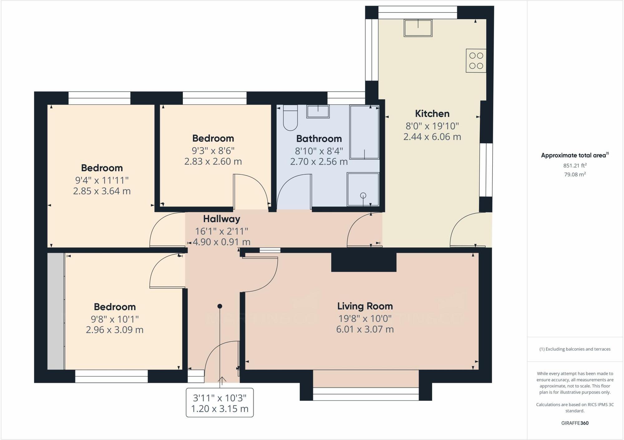 Floorplan of 3 bedroom Detached Bungalow for sale, High Street, Campsall, South Yorkshire, DN6