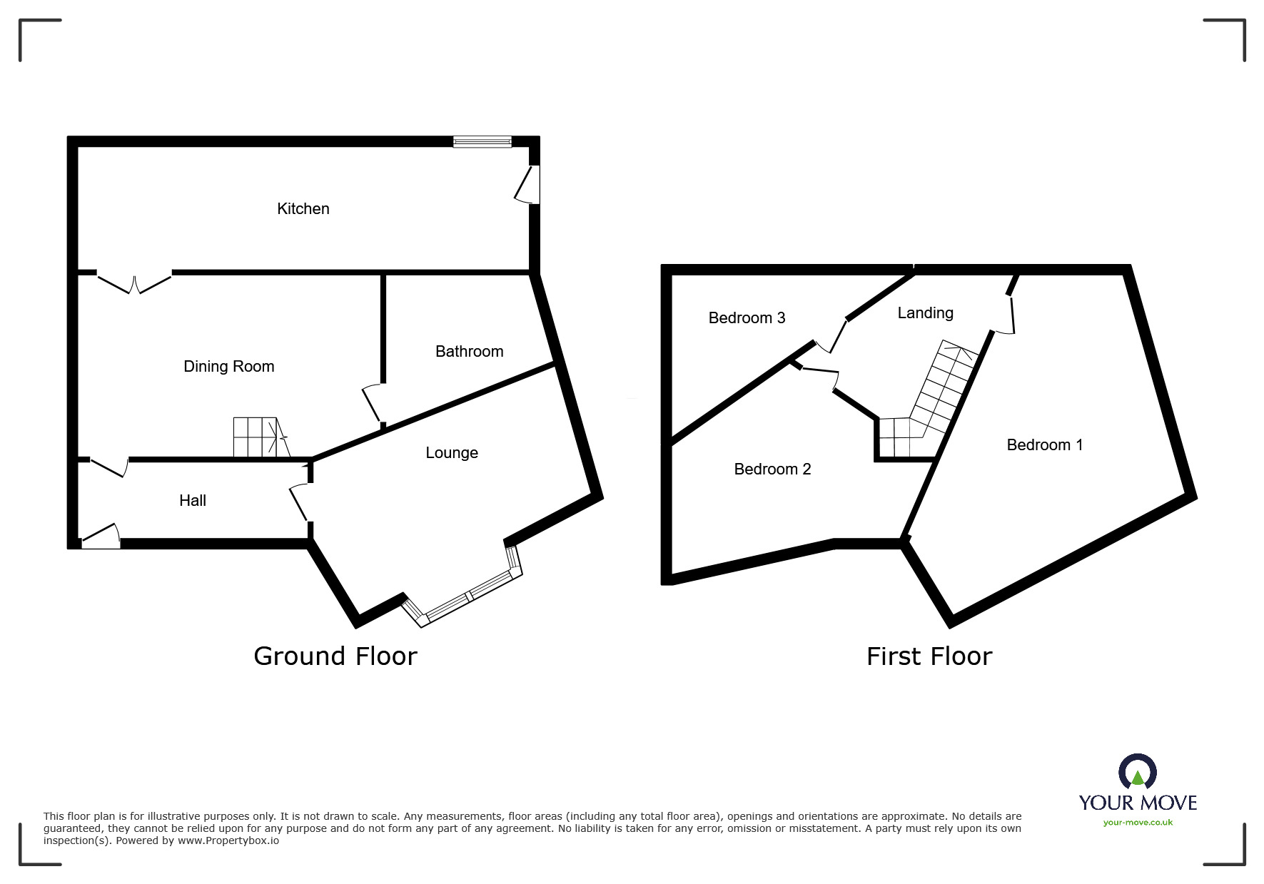 Floorplan of 3 bedroom End Terrace House to rent, Central Drive, New Rossington, South Yorkshire, DN11