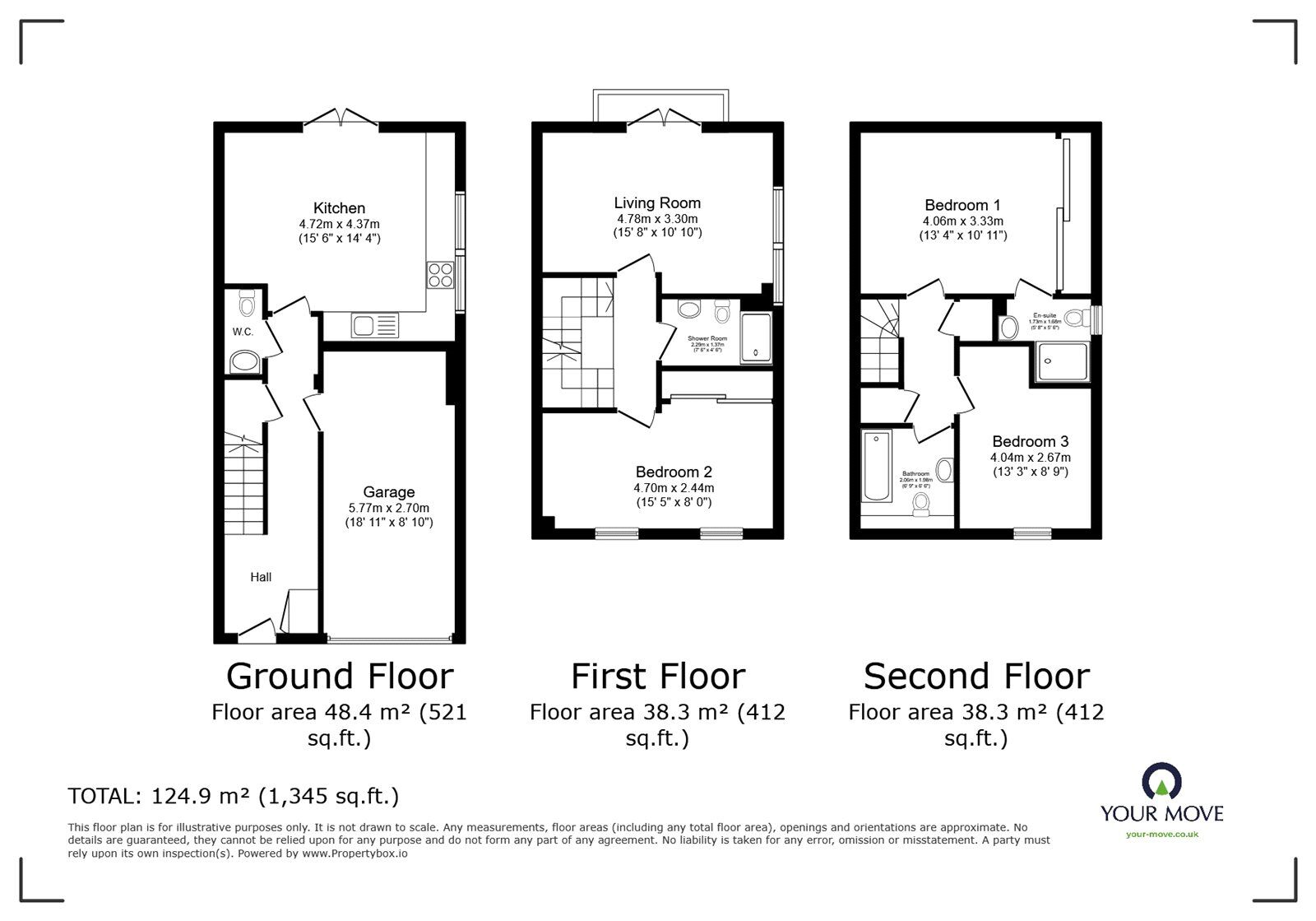 Floorplan of 3 bedroom End Terrace House for sale, Buttermere Crescent, Lakeside, South Yorkshire, DN4
