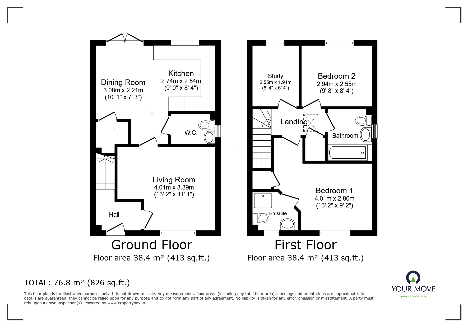 Floorplan of 3 bedroom End Terrace House to rent, Conduit Road, Bessacarr, South Yorkshire, DN4