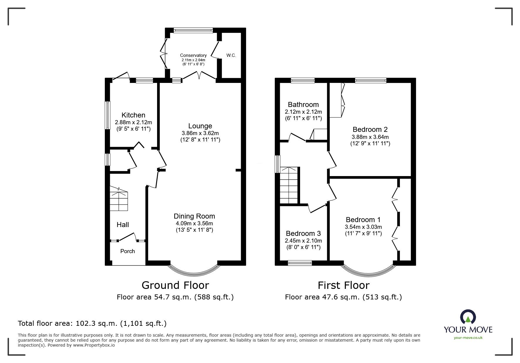 Floorplan of 3 bedroom Semi Detached House for sale, Ashfield Road, Balby, Doncaster, South Yorkshire, DN4