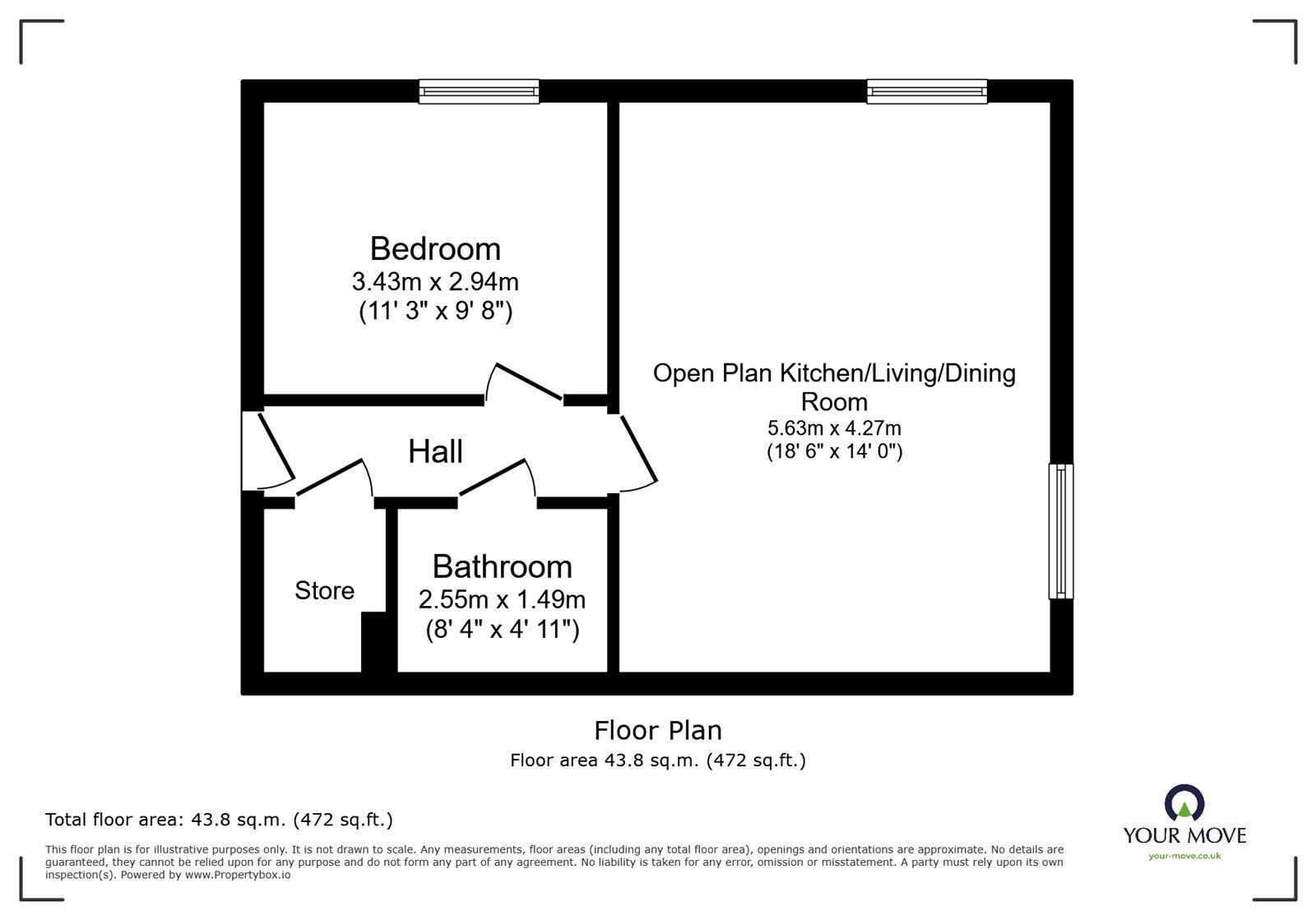 Floorplan of 1 bedroom  Flat for sale, Rosso Close, Doncaster, South Yorkshire, DN4