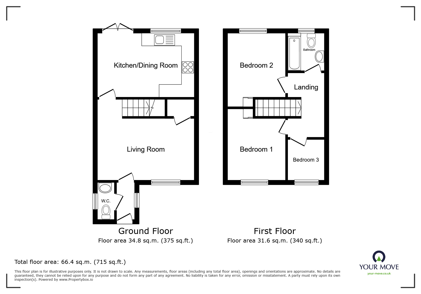 Floorplan of 3 bedroom Semi Detached House to rent, Swan Lane, New Ollerton, Nottinghamshire, NG22
