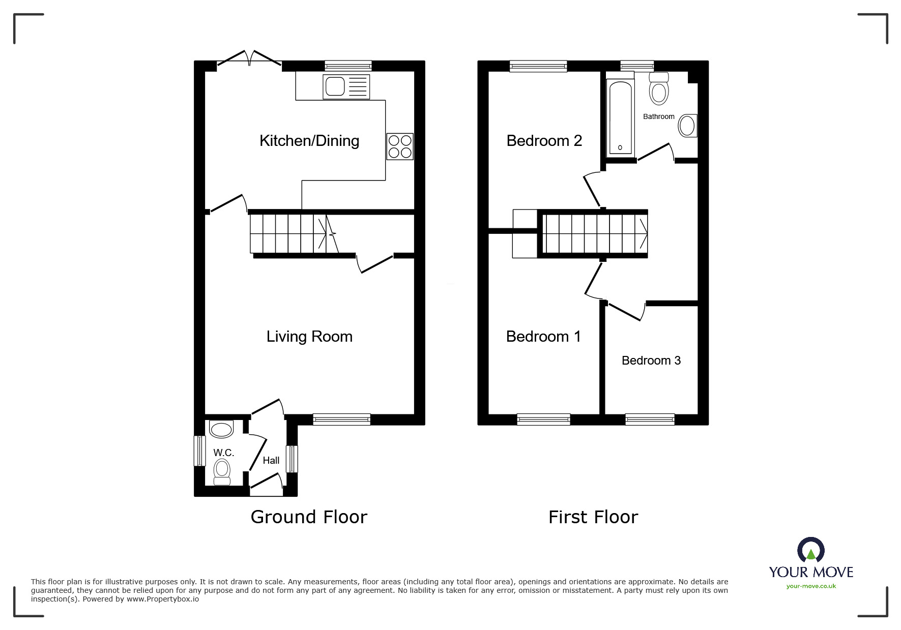Floorplan of 3 bedroom Semi Detached House to rent, Lantern Lane, New Ollerton, Nottinghamshire, NG22