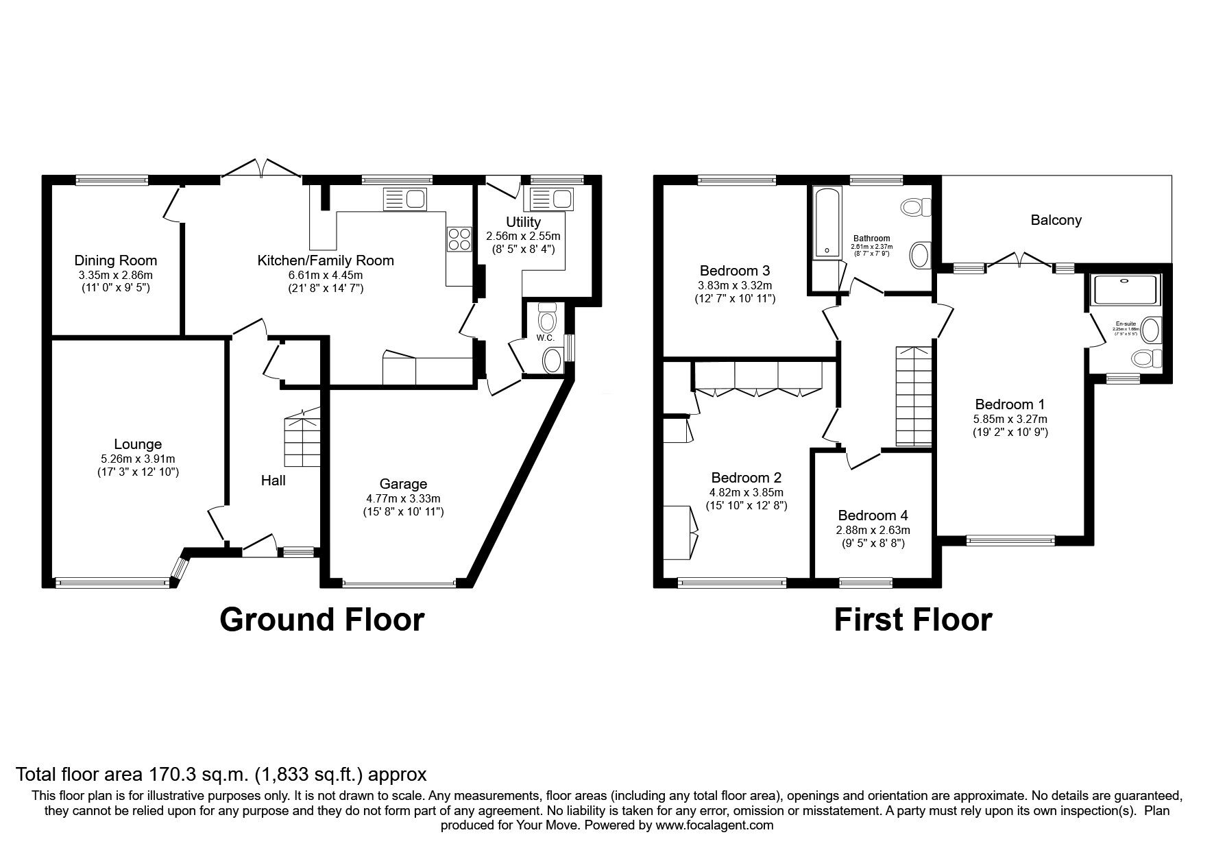 Floorplan of 4 bedroom Detached House for sale, Hennings Close, Bessacarr, Doncaster, South Yorkshire, DN4