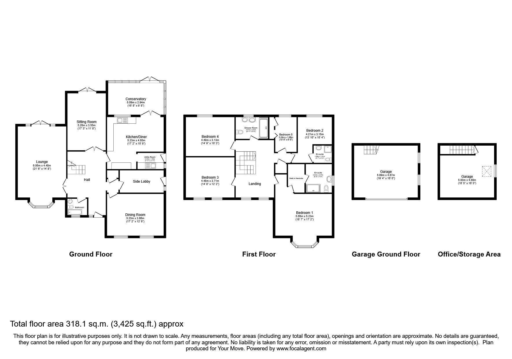 Floorplan of 5 bedroom Detached House for sale, Thorpe in Balne, Doncaster, South Yorkshire, DN6