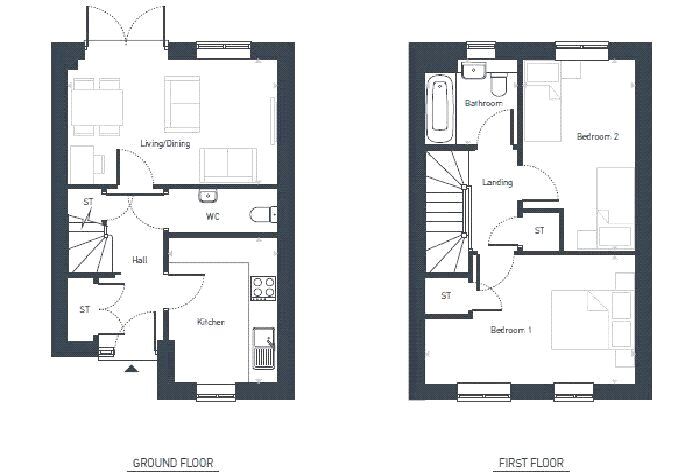 Floorplan of 2 bedroom End Terrace House for sale, Sundial Way, Doncaster, South Yorkshire, DN5